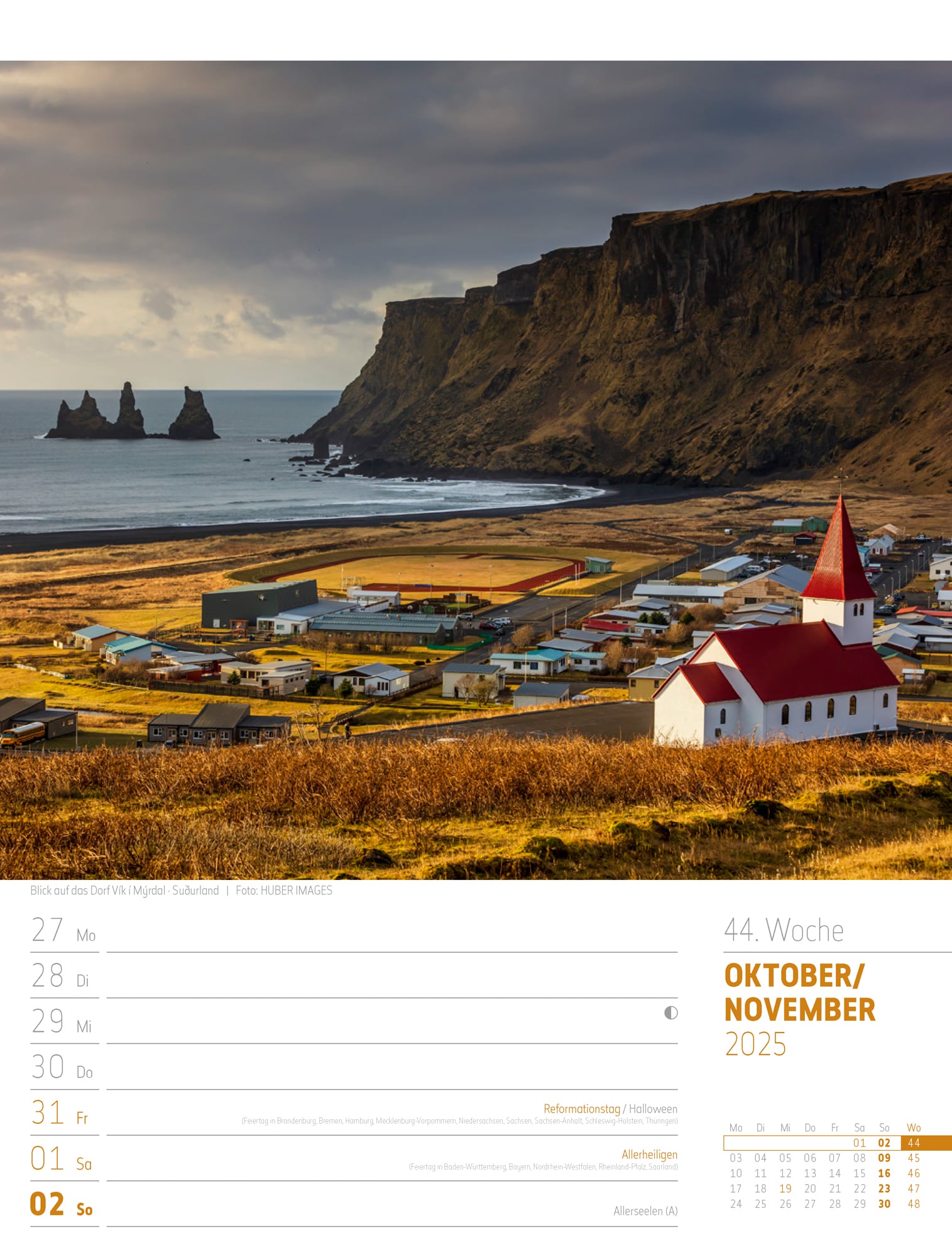 Ackermann Calendar Iceland 2025 - Weekly Planner - Inside View 47