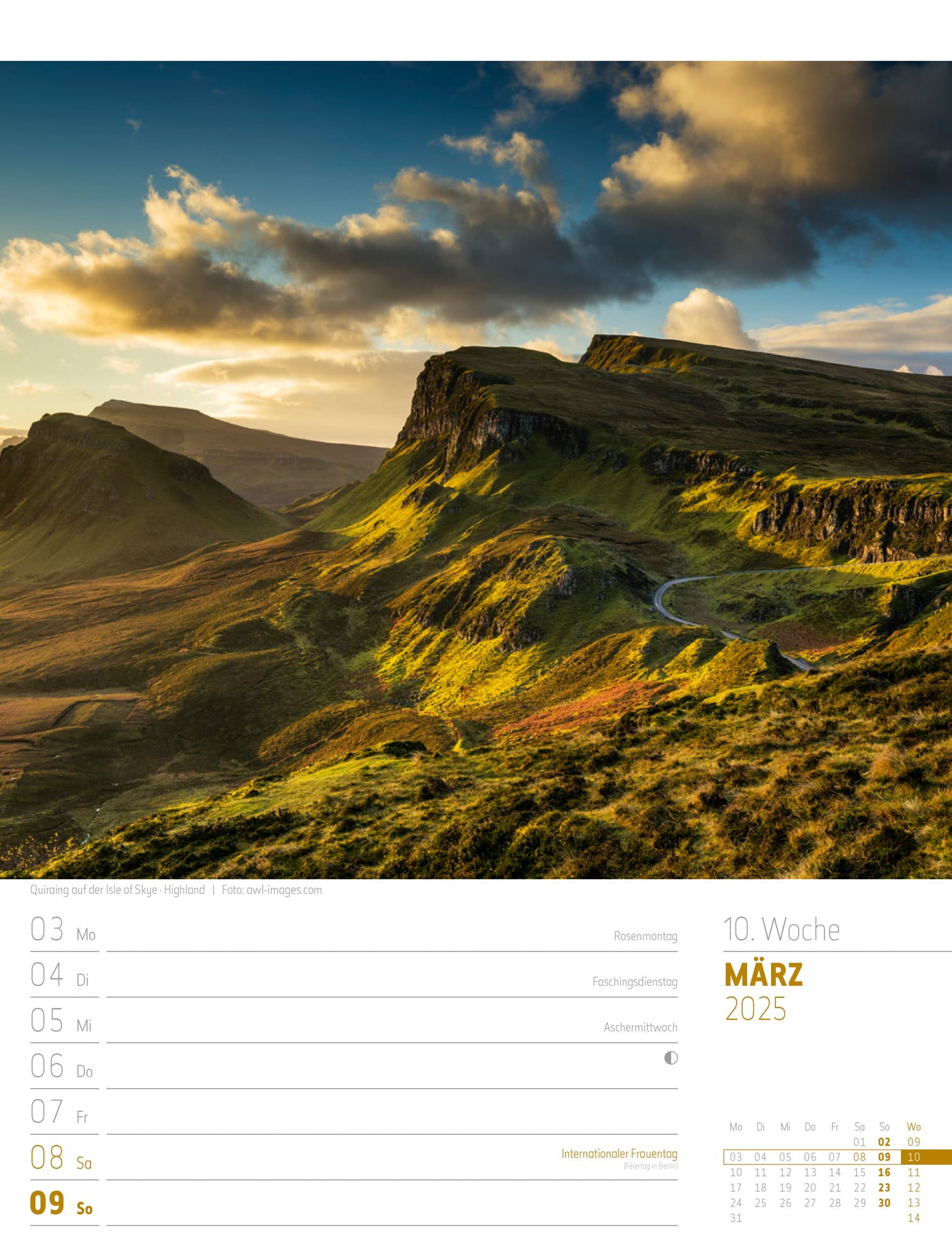 Ackermann Calendar Scotland 2025 - Weekly Planner - Inside View 13