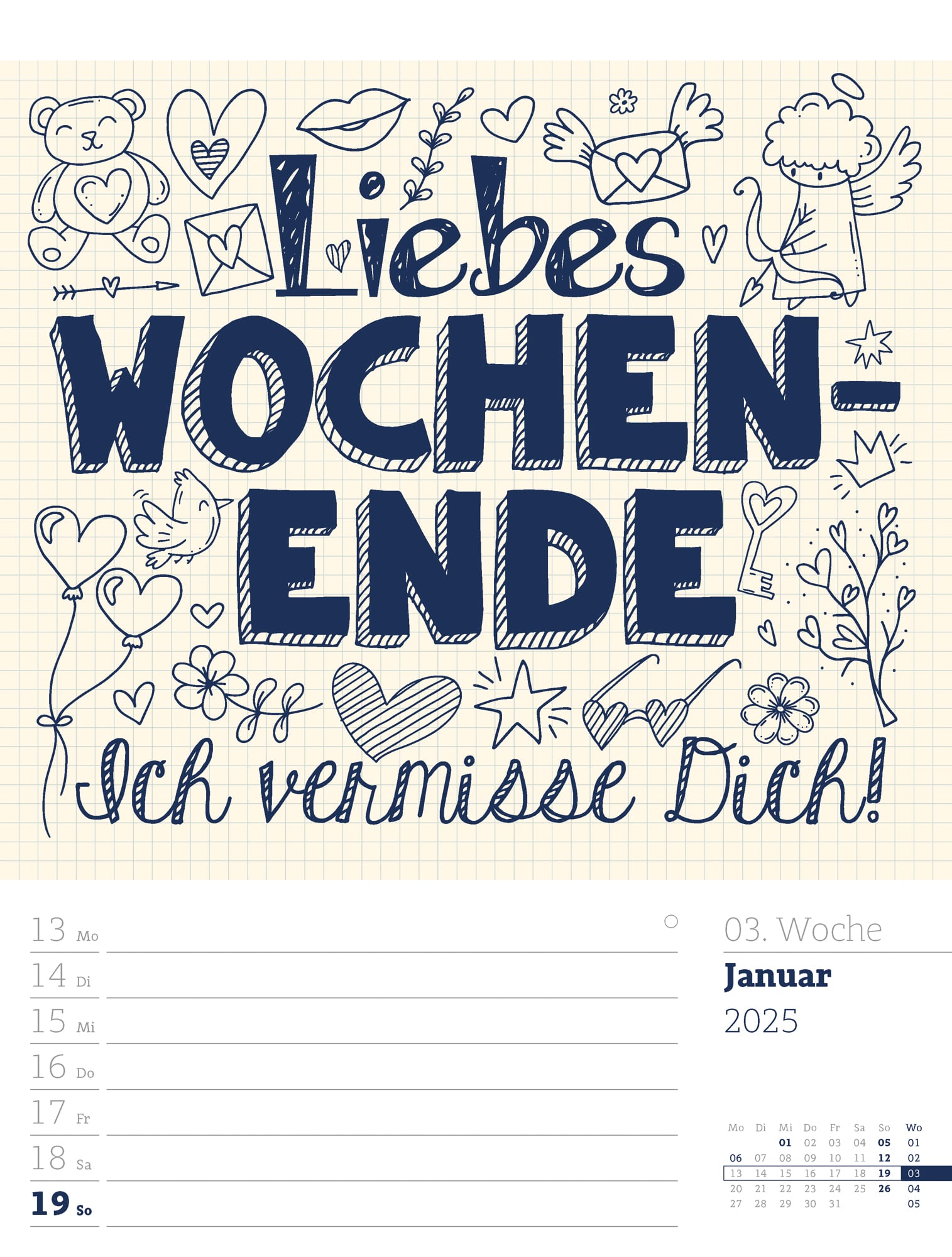 Ackermann Calendar Funny Quotes 2025 - Weekly Planner - Inside View 05
