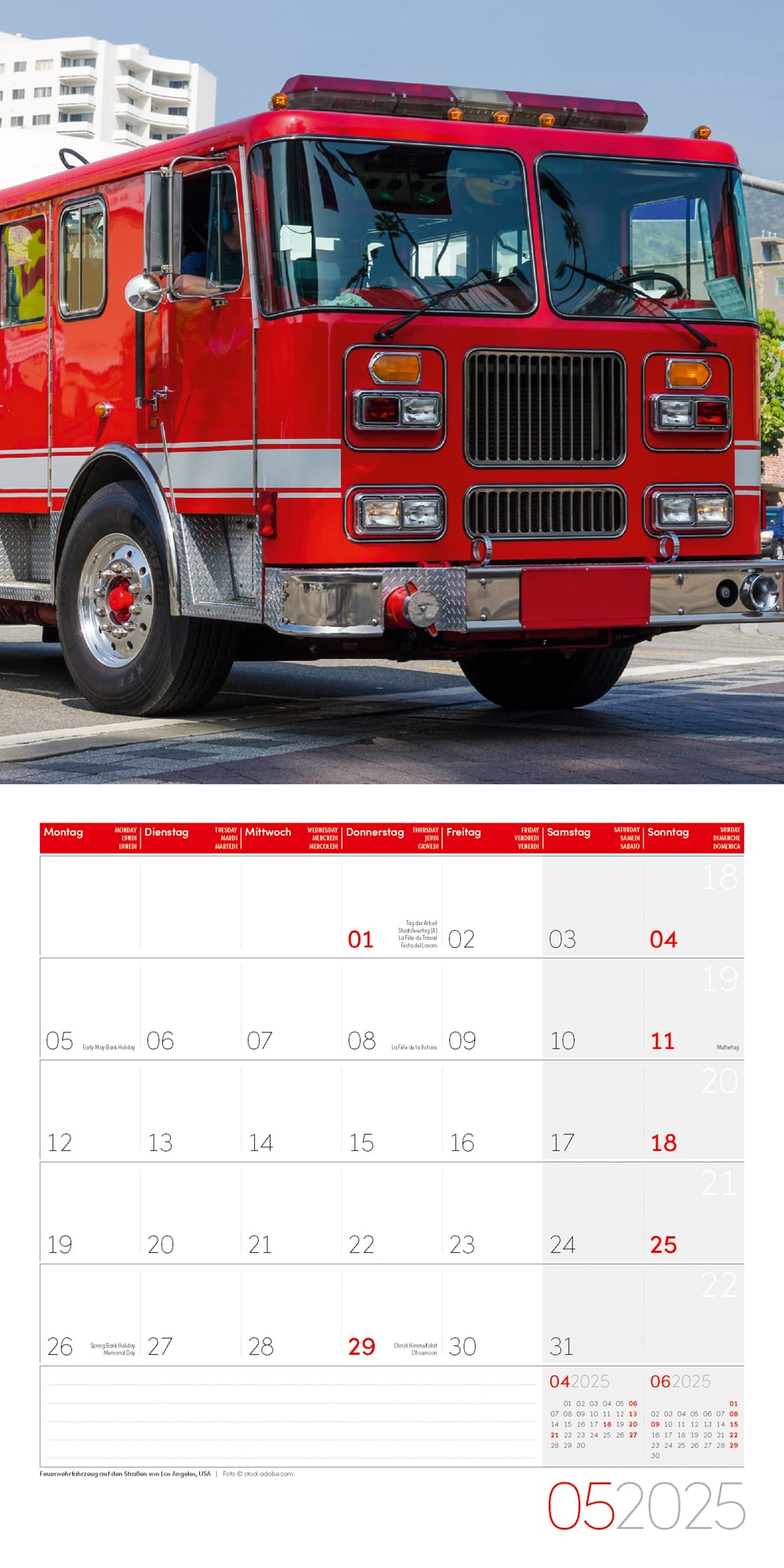Art12 Collection Kalender Feuerwehr 2025 - 30x30 - Innenansicht 05