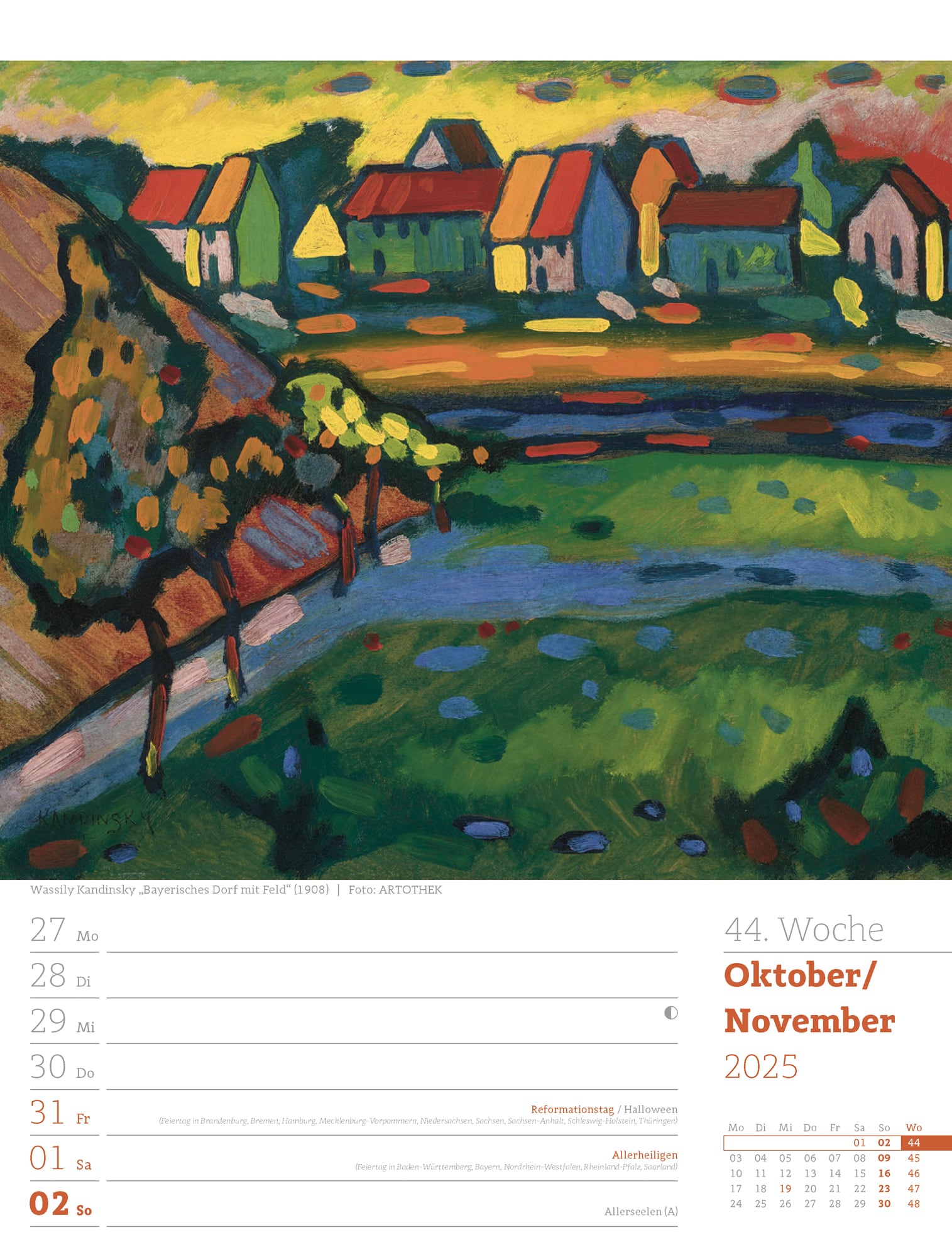 Ackermann Calendar World of Art 2025 - Weekly Planner - Inside View 47