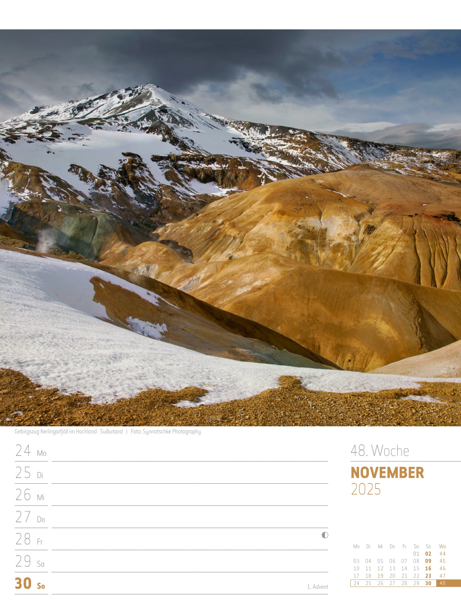 Ackermann Calendar Iceland 2025 - Weekly Planner - Inside View 51