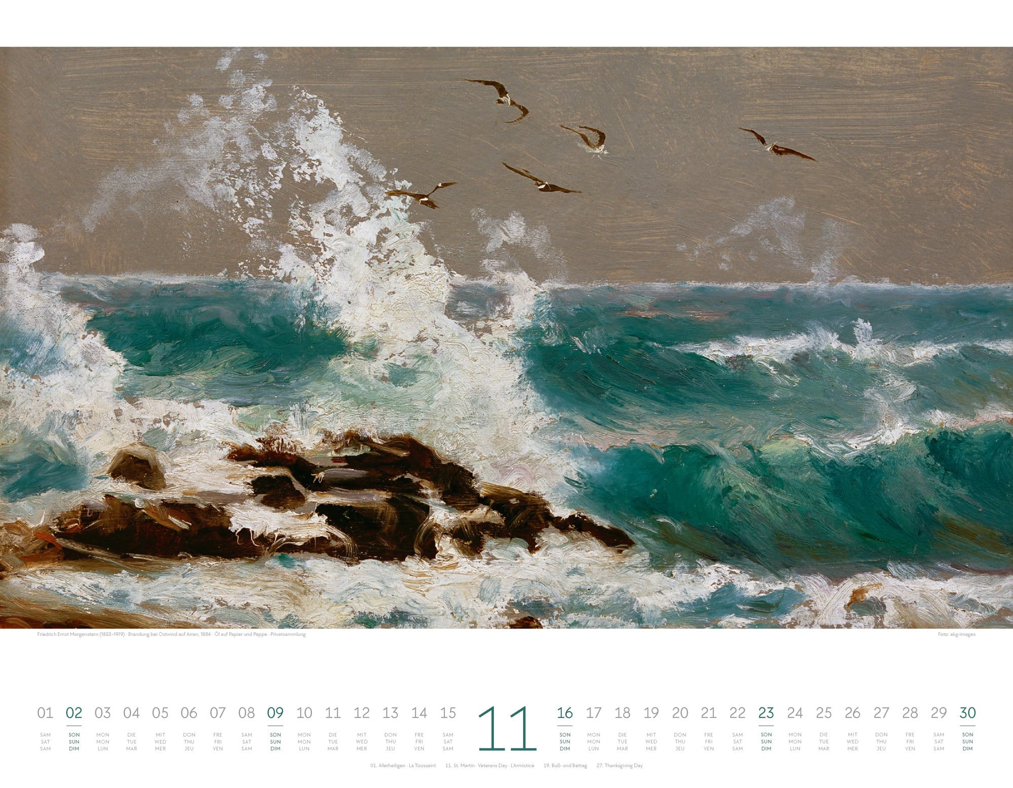 Ackermann Calendar Artwork Sea 2025 - Inside View 11