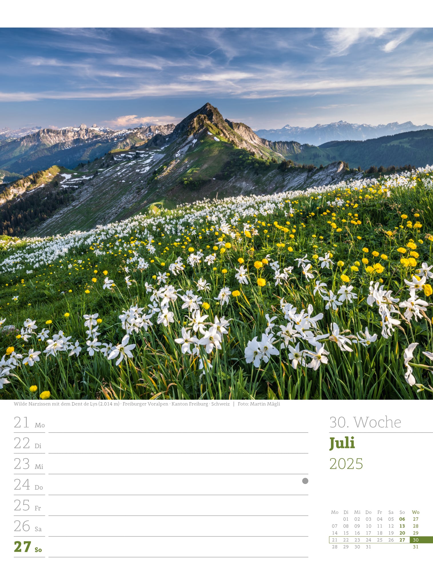 Ackermann Calendar Alps 2025 - Weekly Planner - Inside View 33