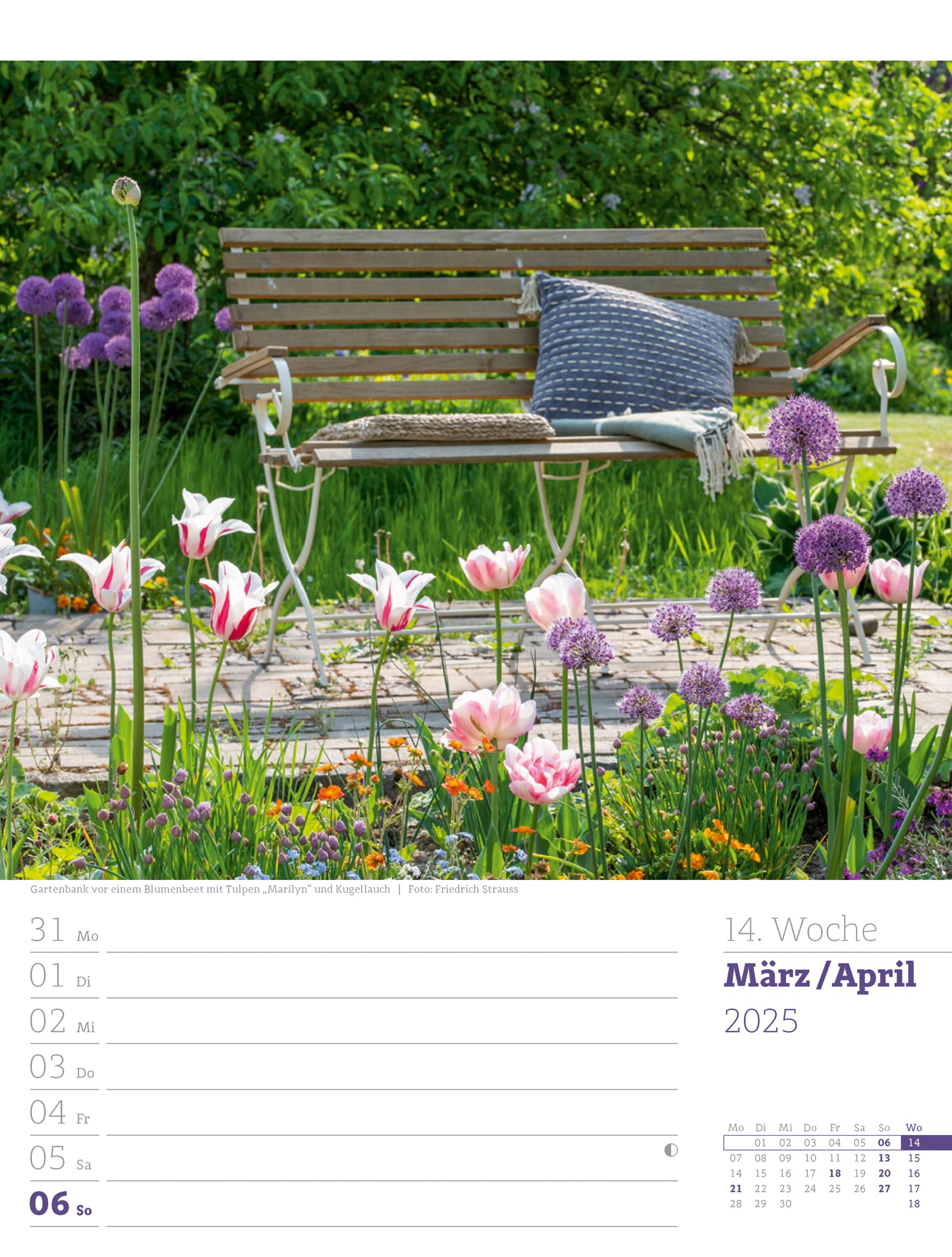 Ackermann Calendar Beautiful Gardens 2025 - Weekly Planner - Inside View 17