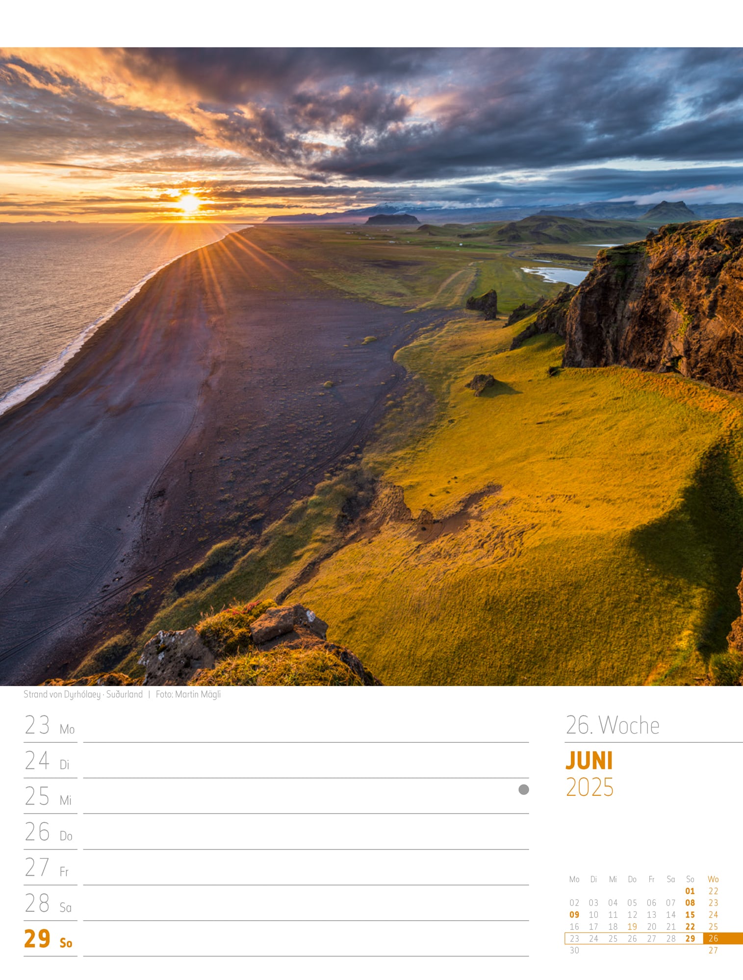 Ackermann Calendar Iceland 2025 - Weekly Planner - Inside View 29