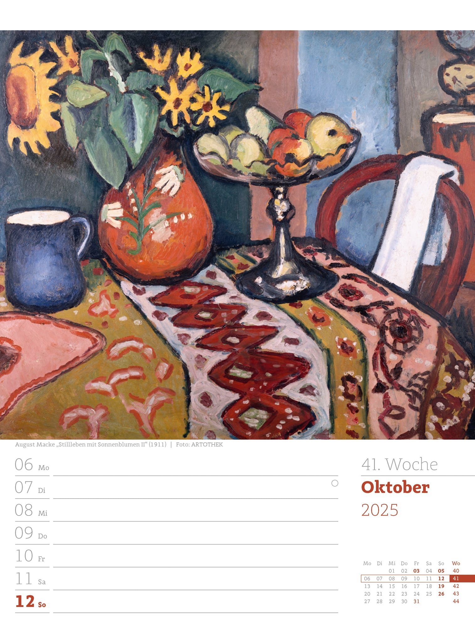 Ackermann Kalender Kunstwelt - Wochenplaner 2025 - Innenansicht 44