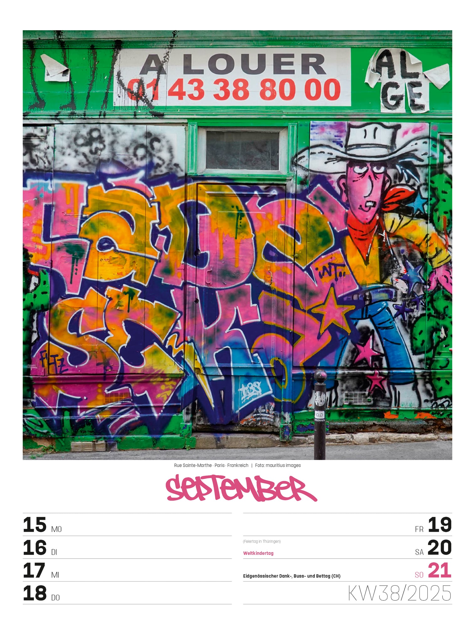 Ackermann Kalender Street Art - Wochenplaner 2025 - Innenansicht 41