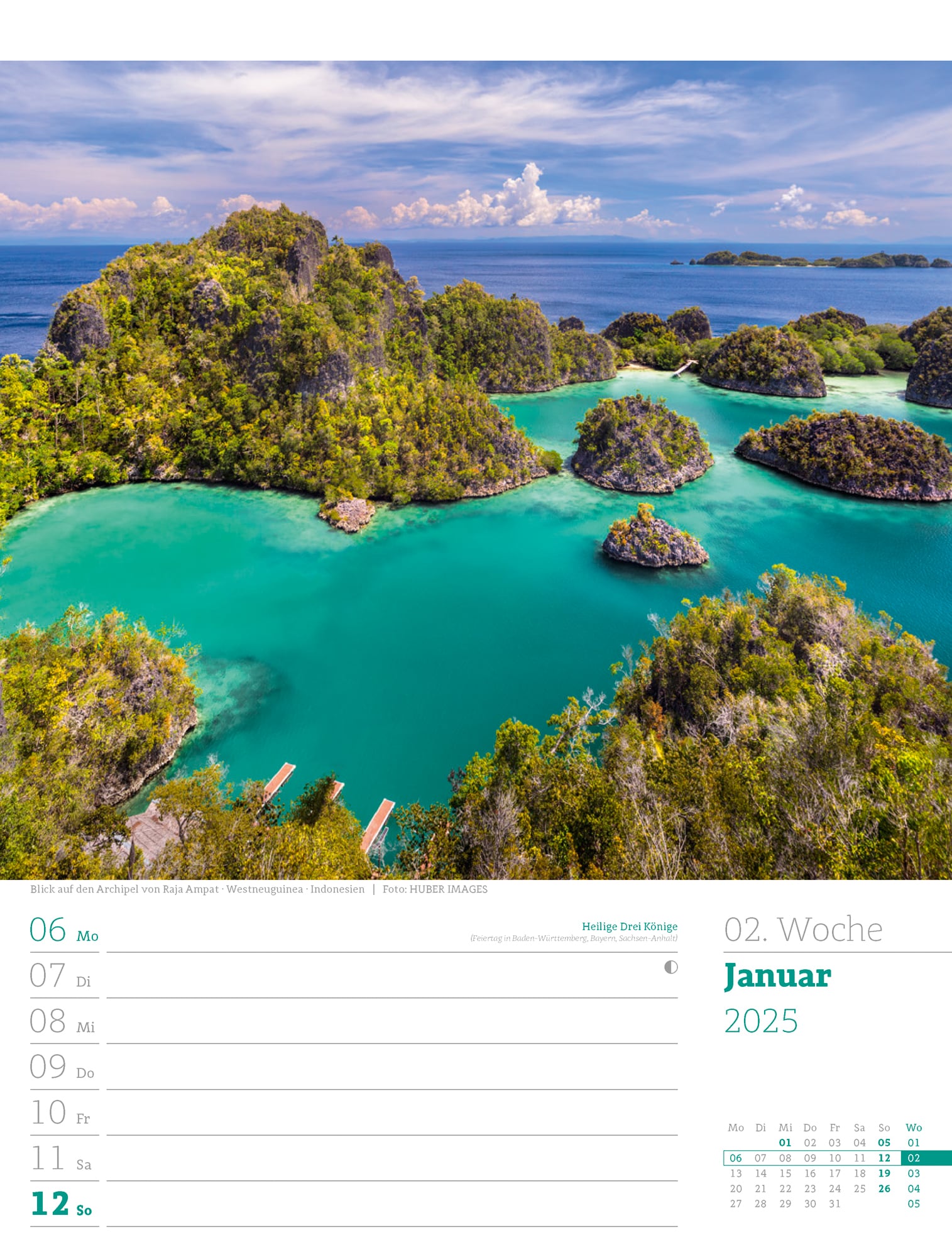Ackermann Calendar Travel the World 2025 - Weekly Planner - Inside View 03