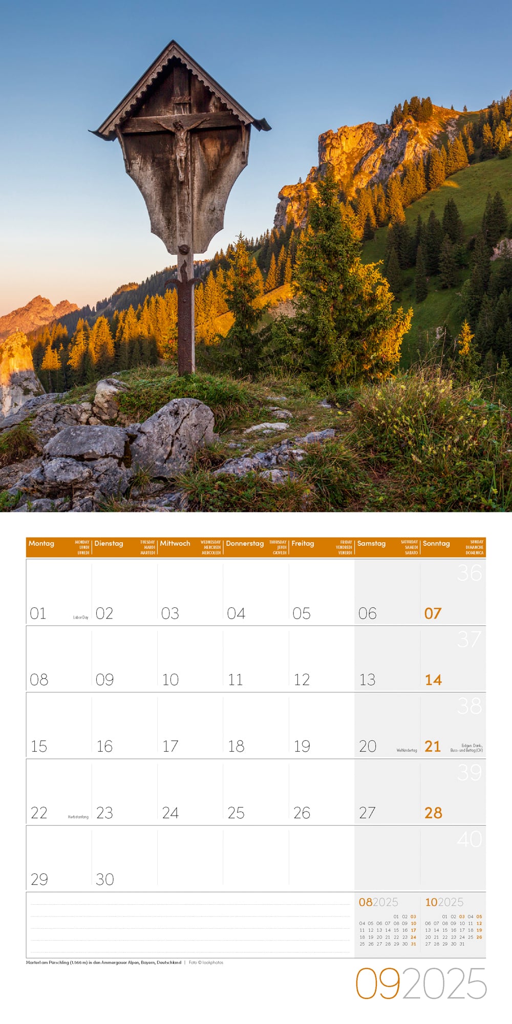 Art12 Collection Kalender Alpen 2025 - 30x30 - Innenansicht 09