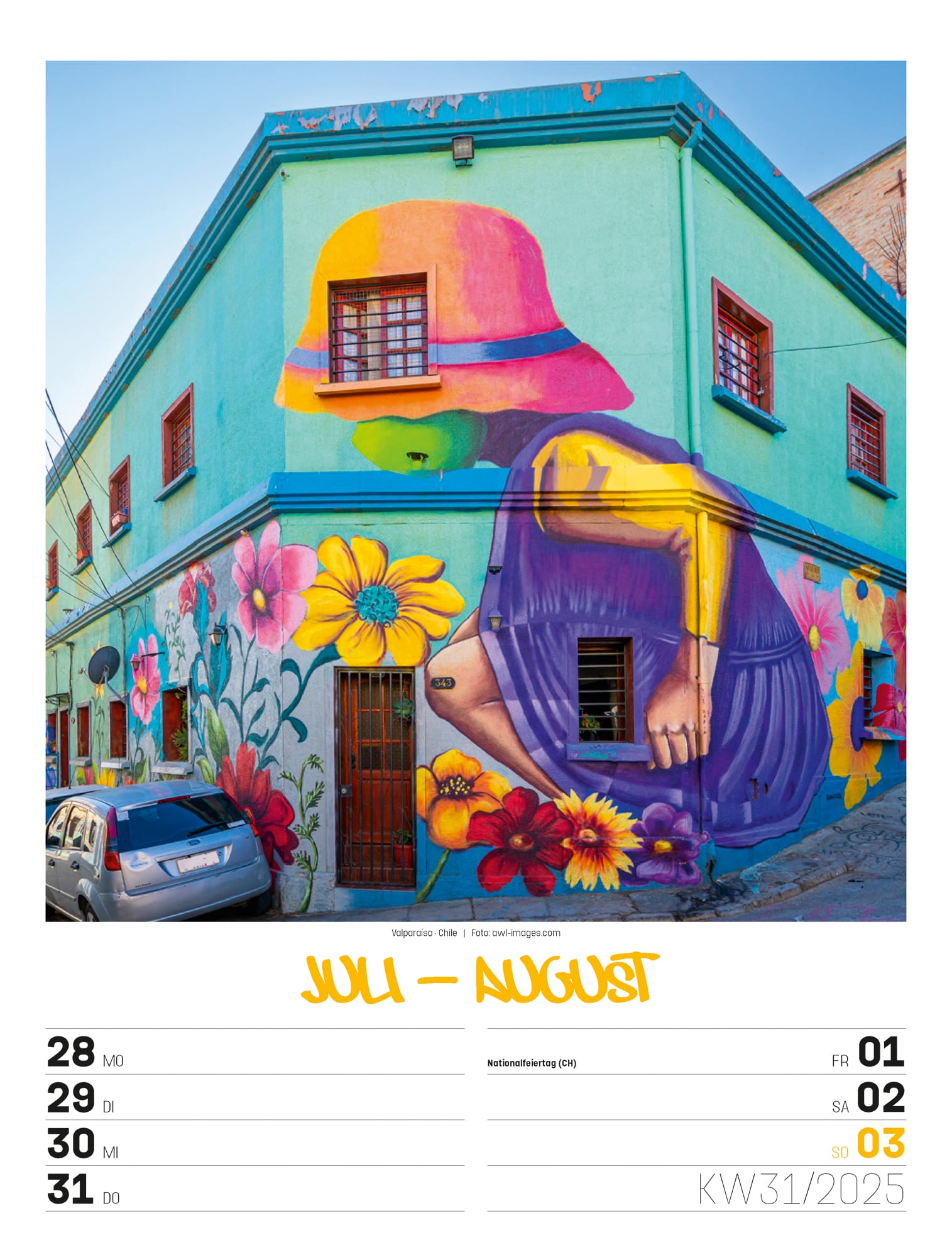 Ackermann Kalender Street Art - Wochenplaner 2025 - Innenansicht 34
