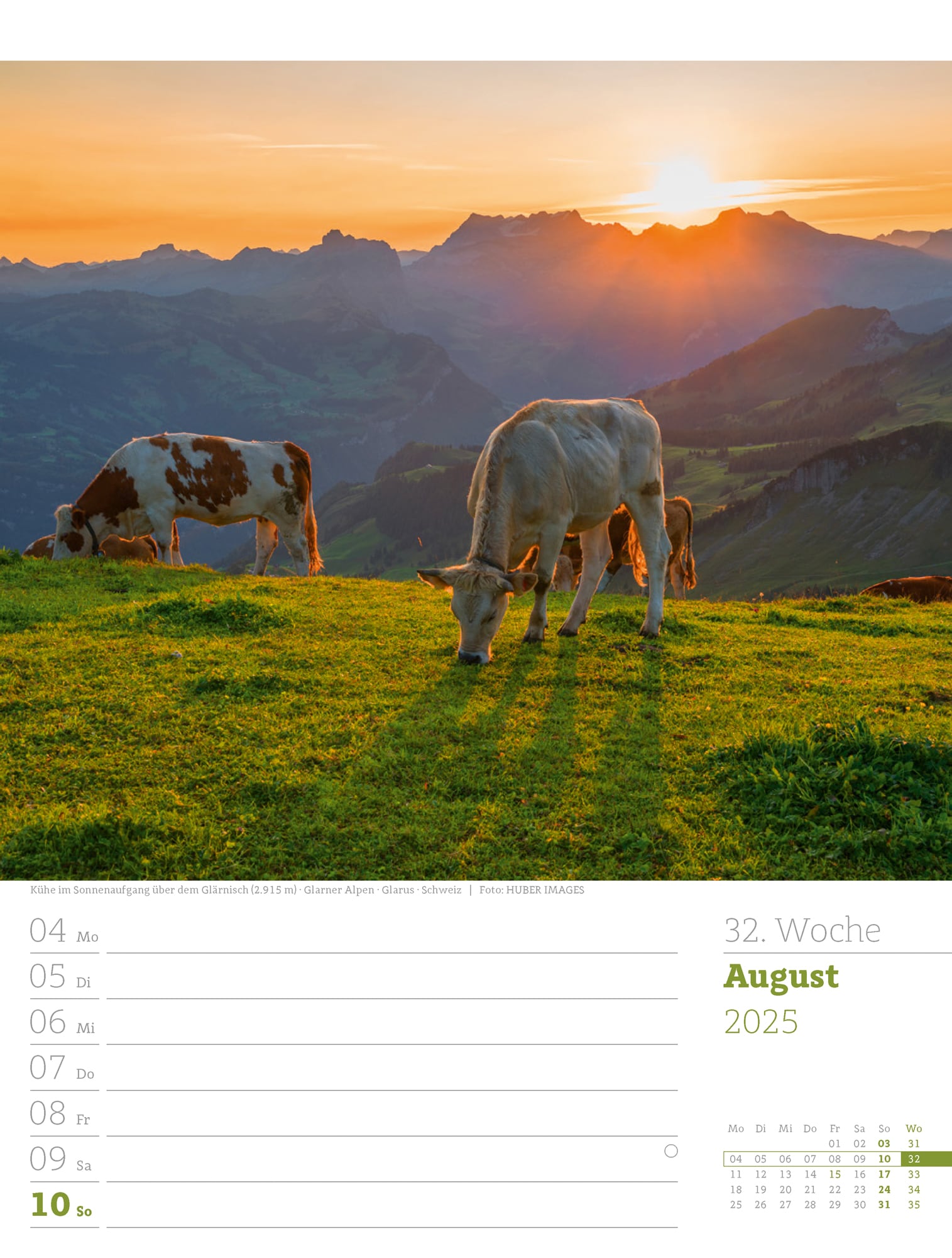 Ackermann Calendar Alps 2025 - Weekly Planner - Inside View 35