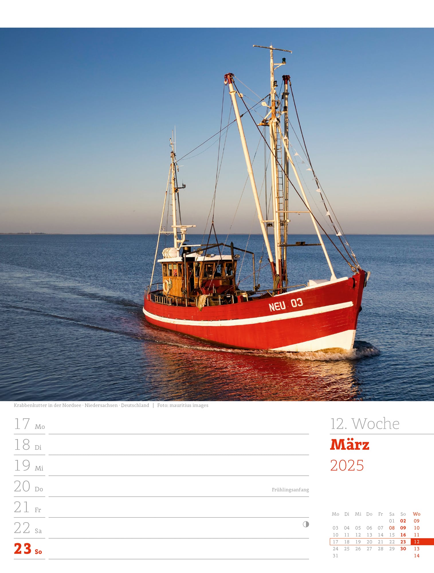 Ackermann Calendar At the Seaside 2025 - Weekly Planner - Inside View 15