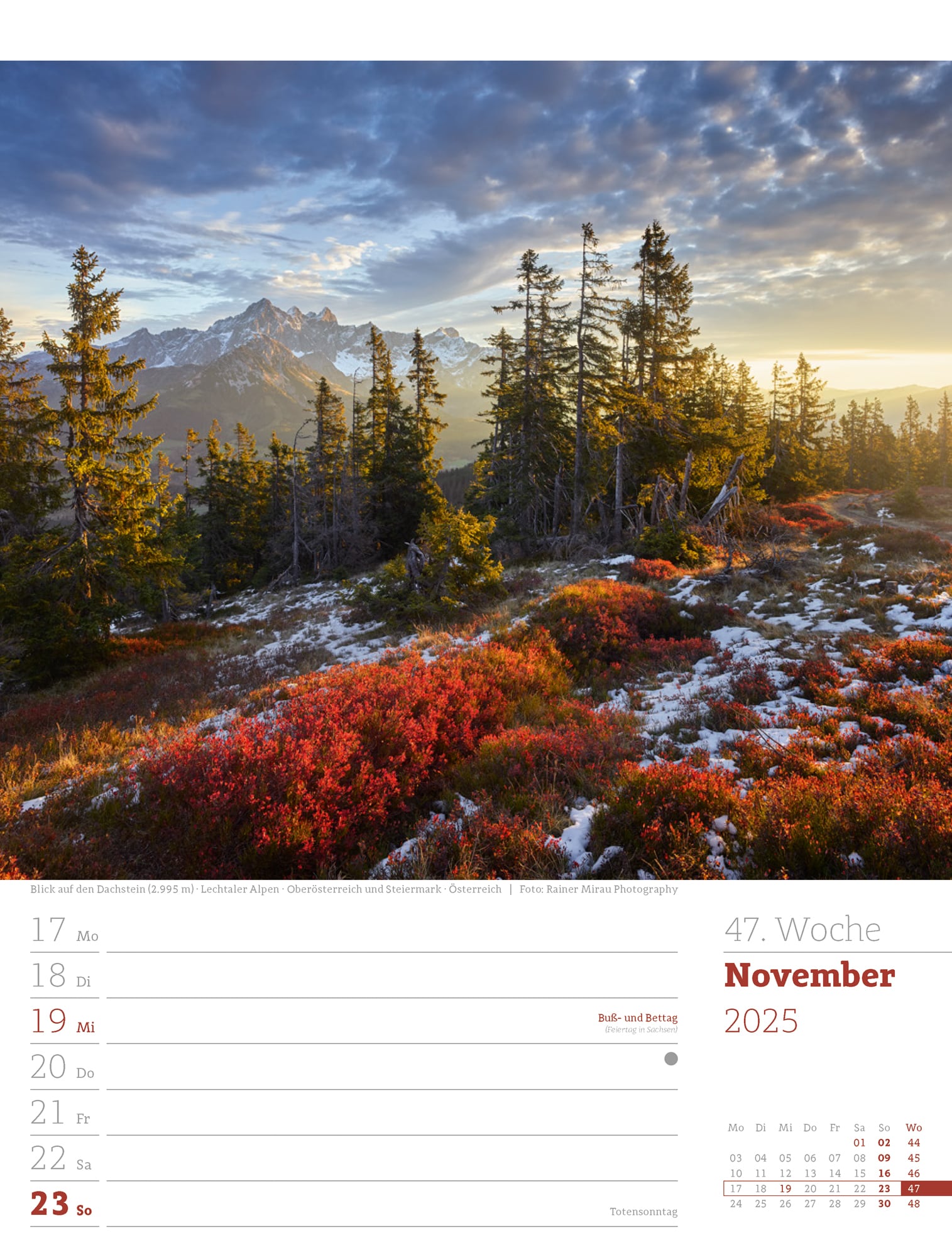 Ackermann Calendar Alps 2025 - Weekly Planner - Inside View 50
