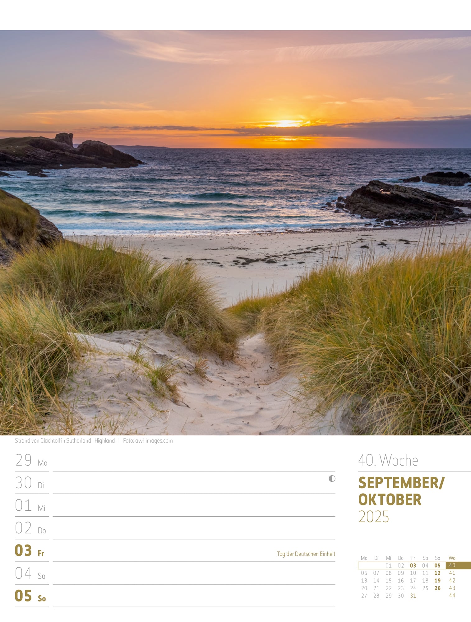 Ackermann Calendar Scotland 2025 - Weekly Planner - Inside View 43
