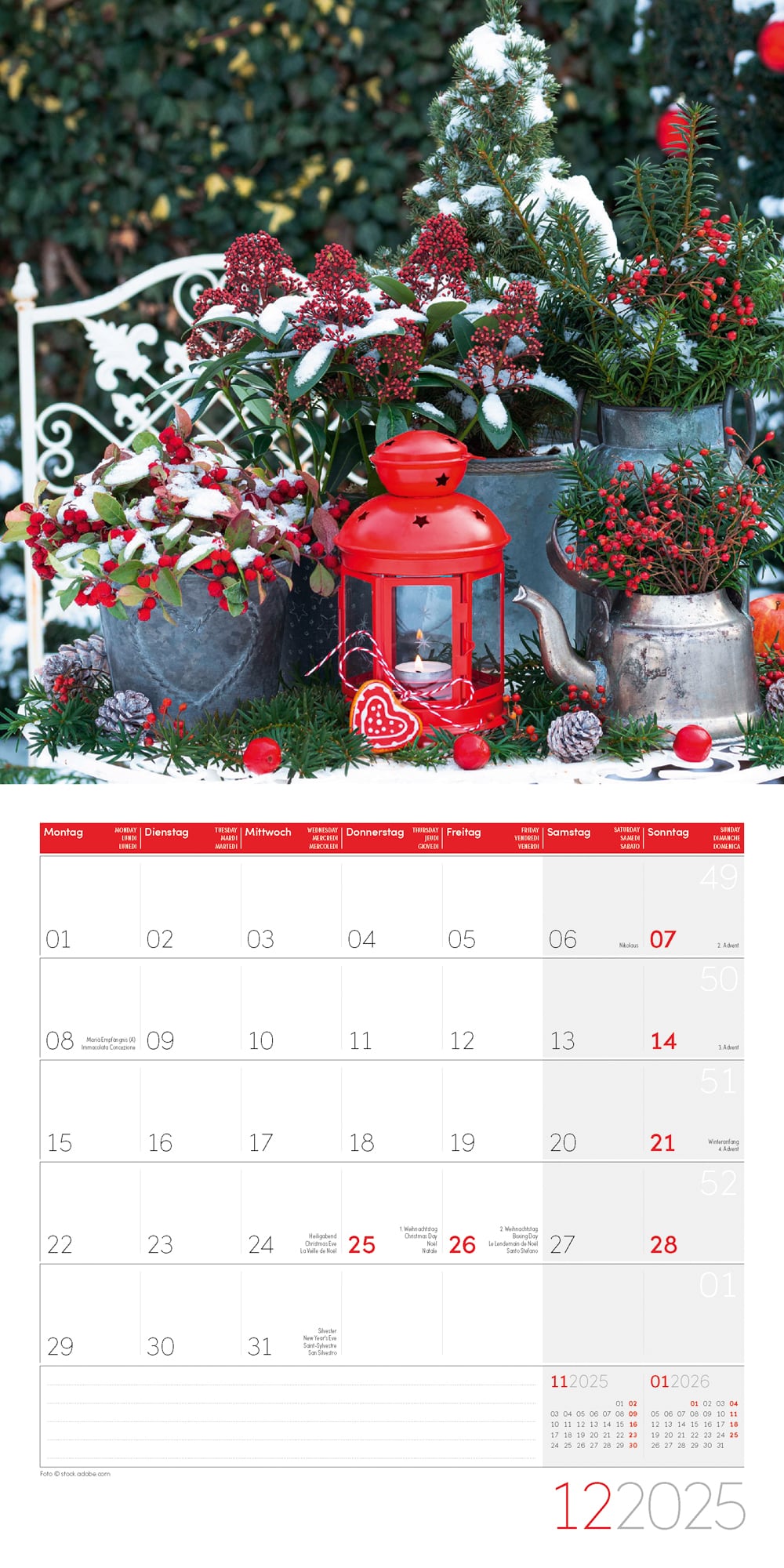 Art12 Collection Kalender In meinem Garten 2025 - 30x30 - Innenansicht 12