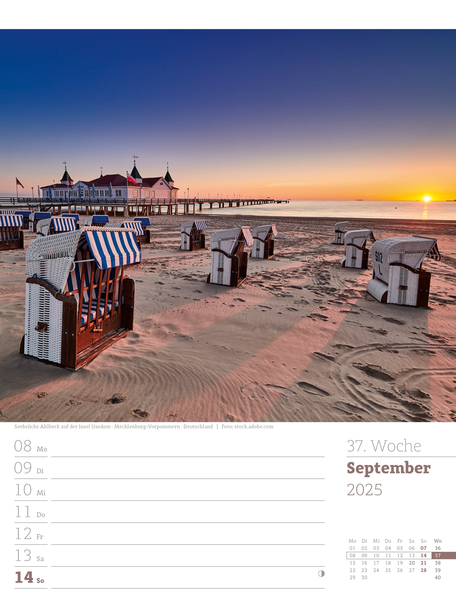 Ackermann Calendar At the Seaside 2025 - Weekly Planner - Inside View 40