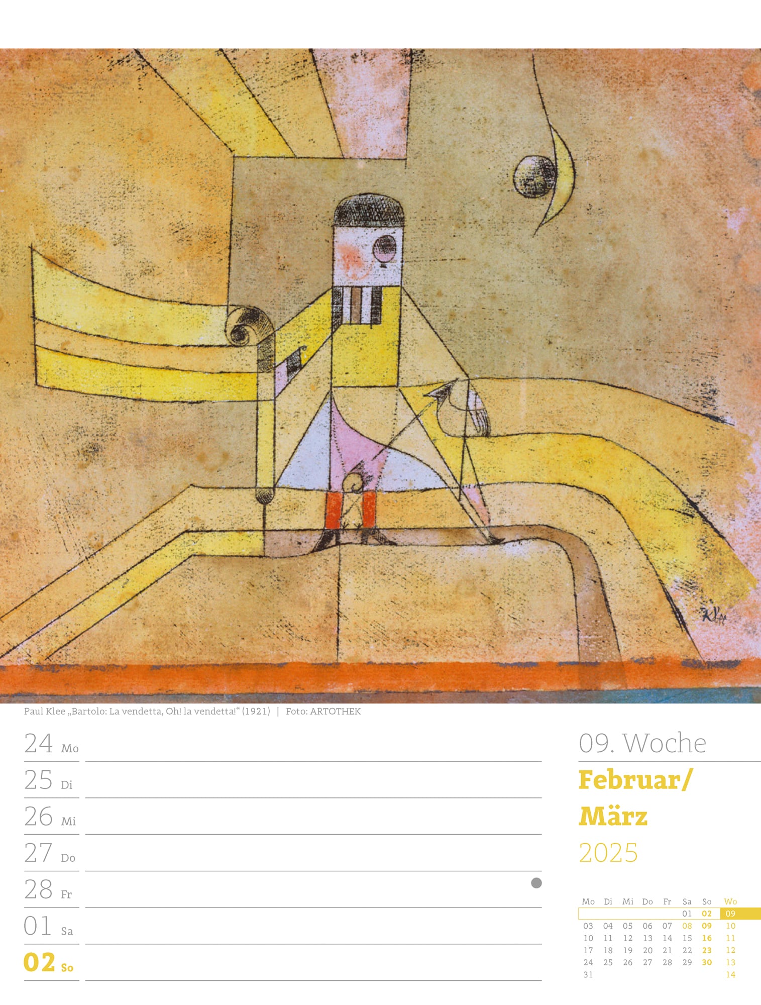 Ackermann Calendar World of Art 2025 - Weekly Planner - Inside View 12