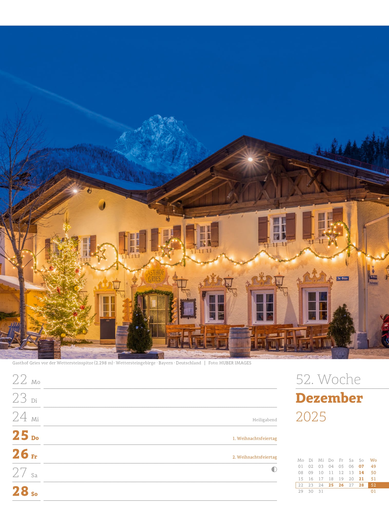 Ackermann Calendar Alps 2025 - Weekly Planner - Inside View 55