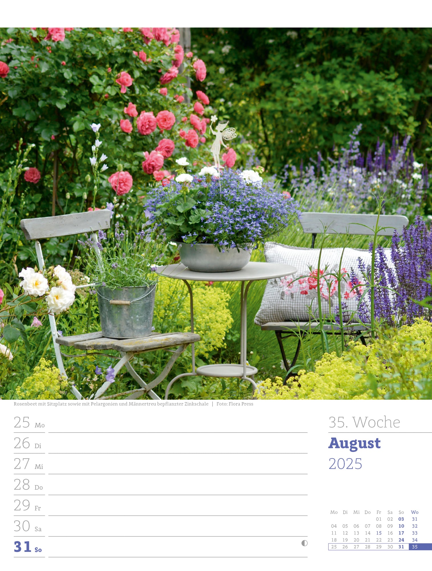 Ackermann Calendar Beautiful Gardens 2025 - Weekly Planner - Inside View 38