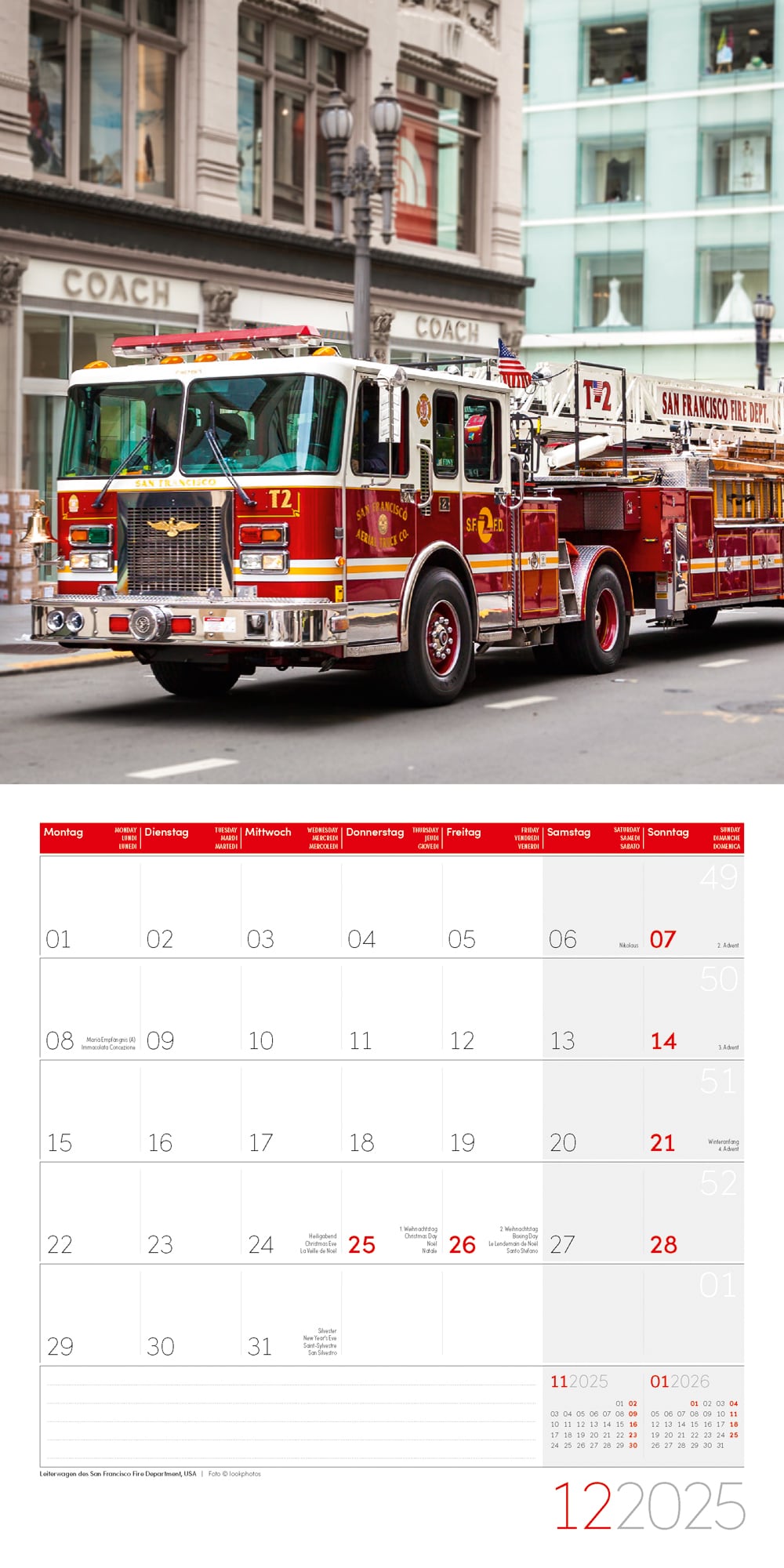 Art12 Collection Kalender Feuerwehr 2025 - 30x30 - Innenansicht 12