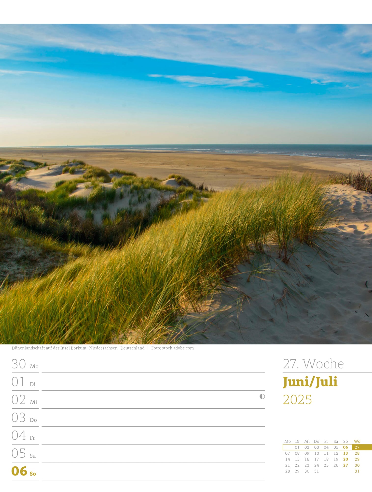 Ackermann Calendar At the Seaside 2025 - Weekly Planner - Inside View 30