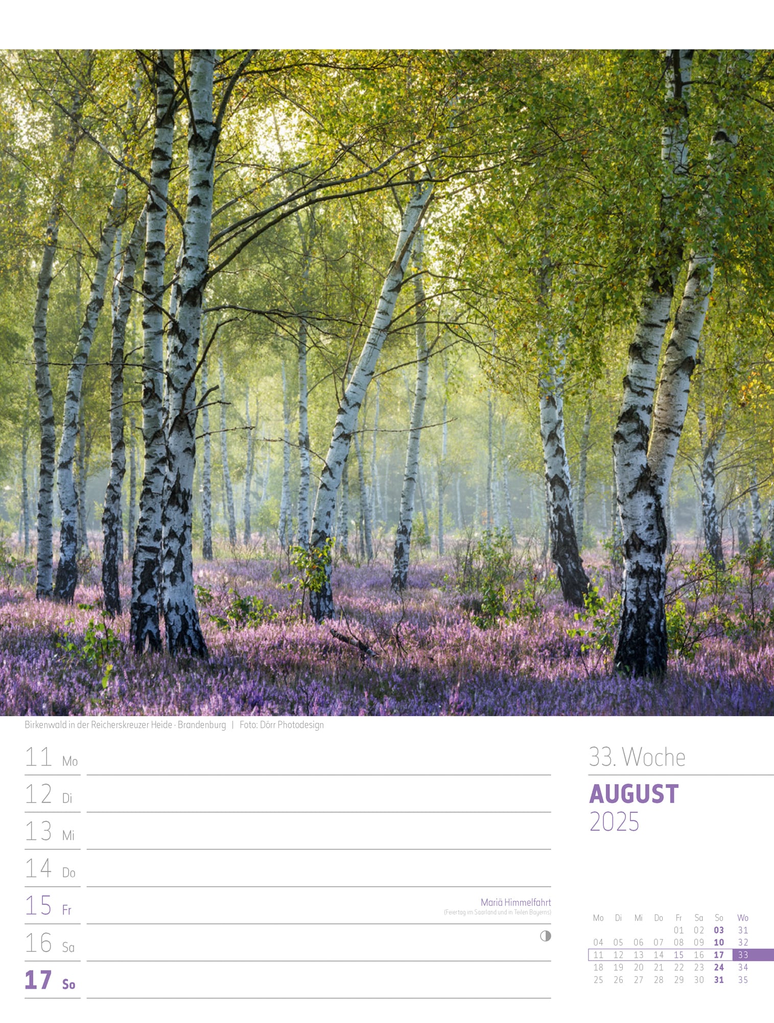 Ackermann Calendar Discover Germany 2025 - Weekly Planner - Inside View 36