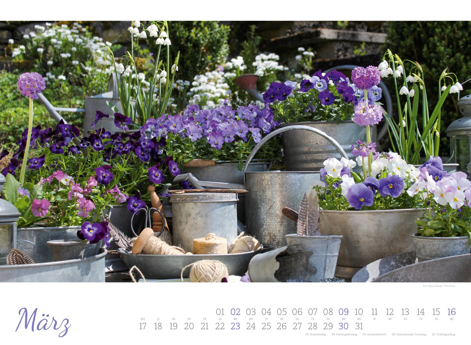 Ackermann Calendar Cottage Gardens 2025 - Inside View 03