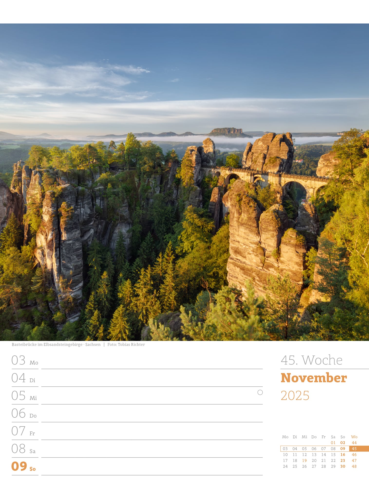 Ackermann Kalender Deutschland - Wochenplaner 2025 - Innenansicht 48