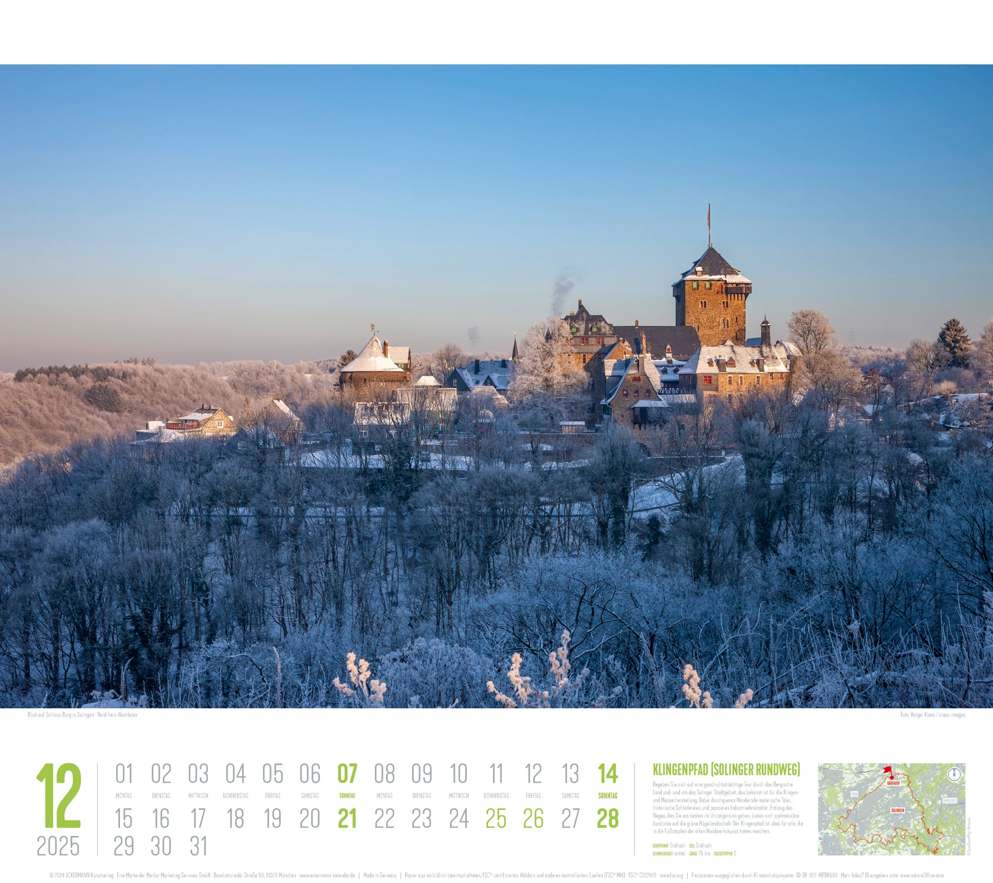 Ackermann Calendar Hiking Trails of Germany 2025 - Inside View 12