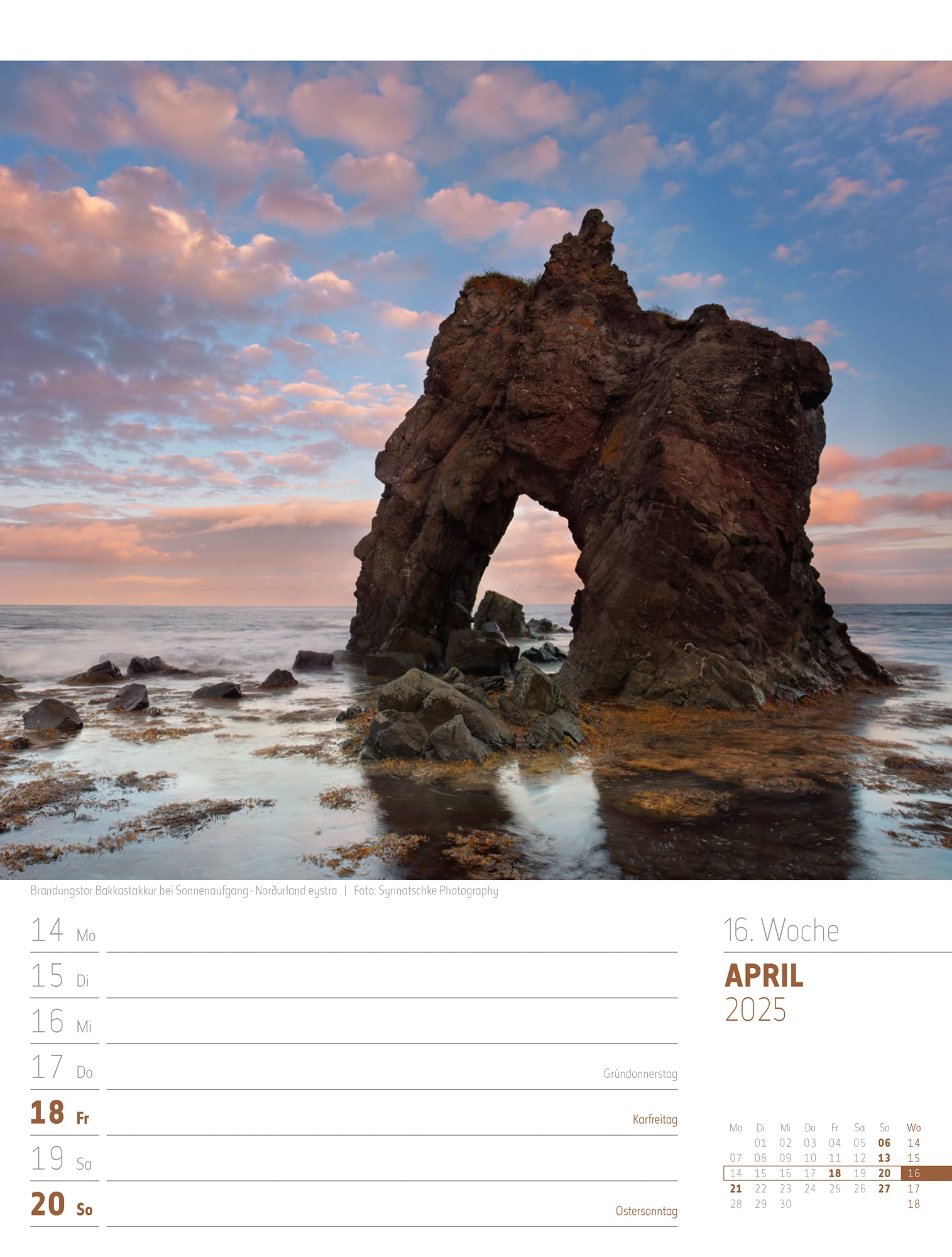 Ackermann Calendar Iceland 2025 - Weekly Planner - Inside View 19
