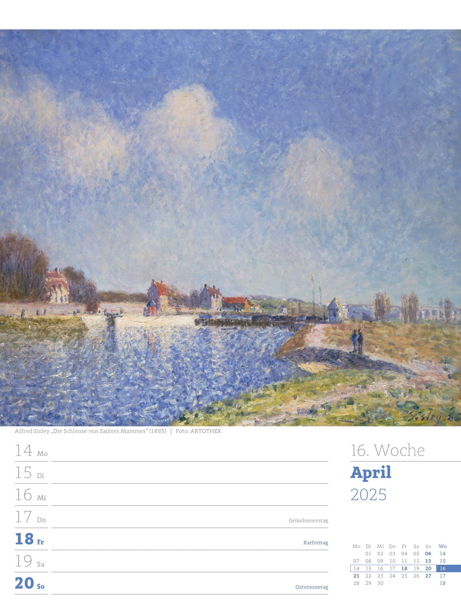 Ackermann Kalender Kunstwelt - Wochenplaner 2025 - Innenansicht 19