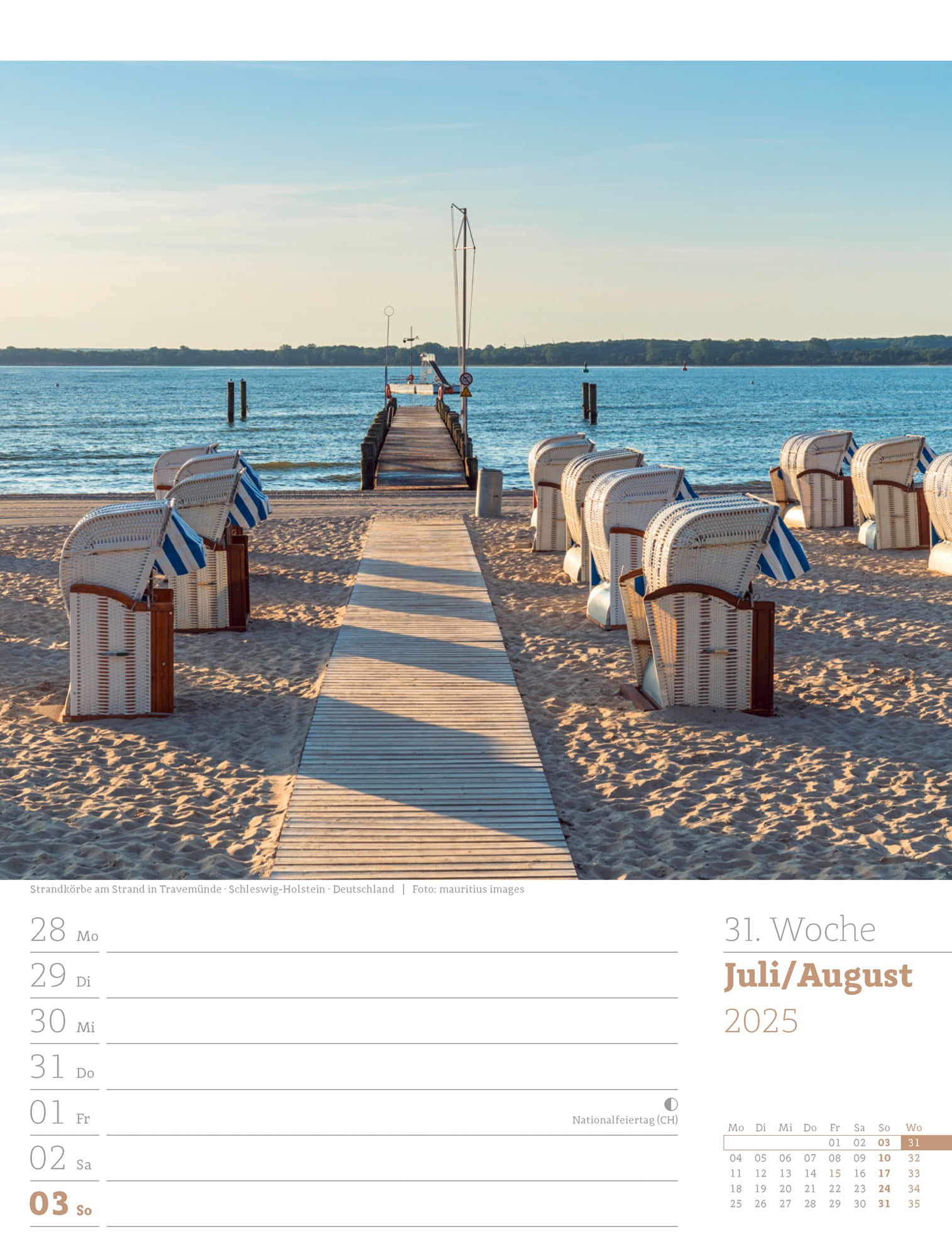 Ackermann Calendar At the Seaside 2025 - Weekly Planner - Inside View 34