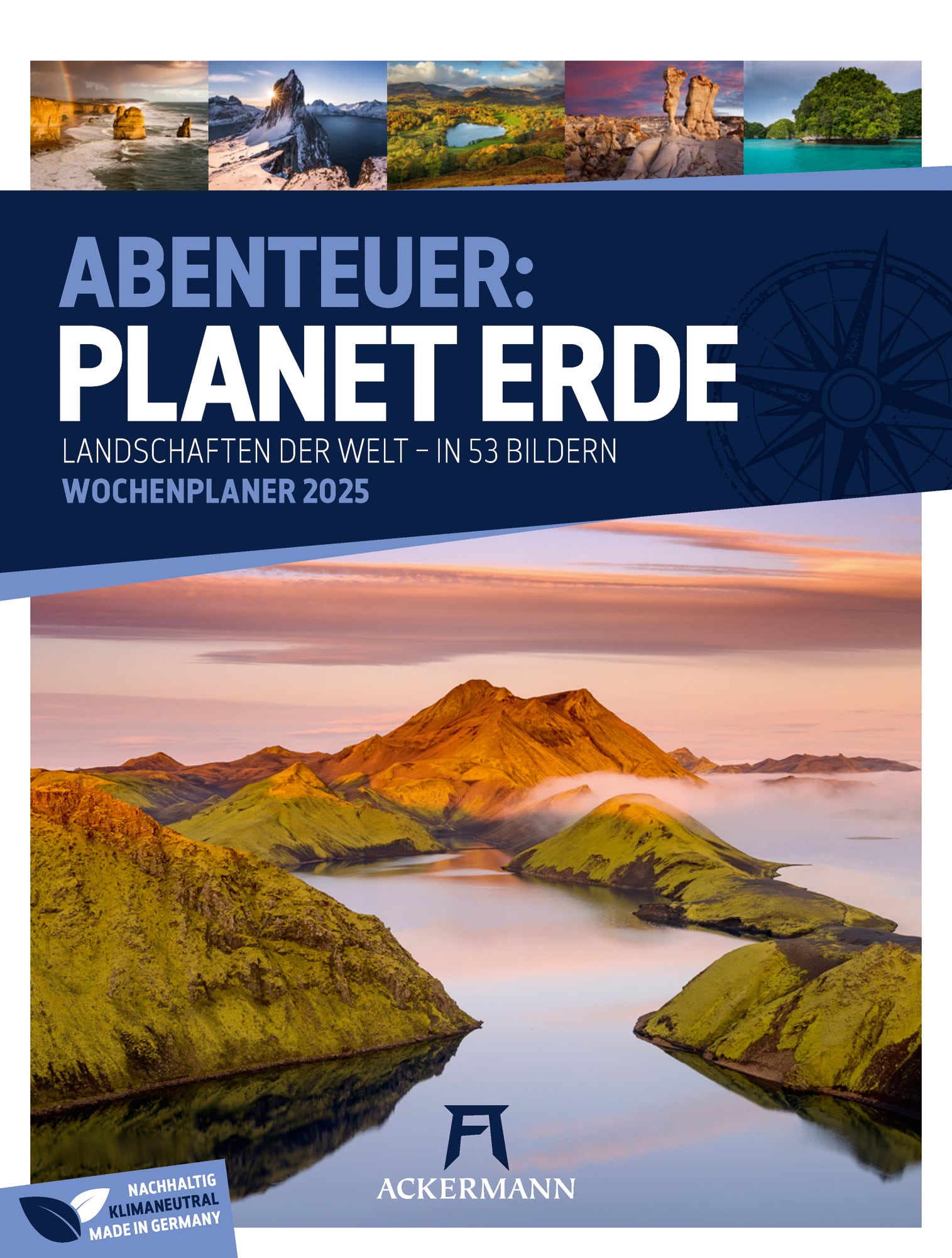 Ackermann Calendar Planet Earth 2025 - Weekly Planner - Cover Page