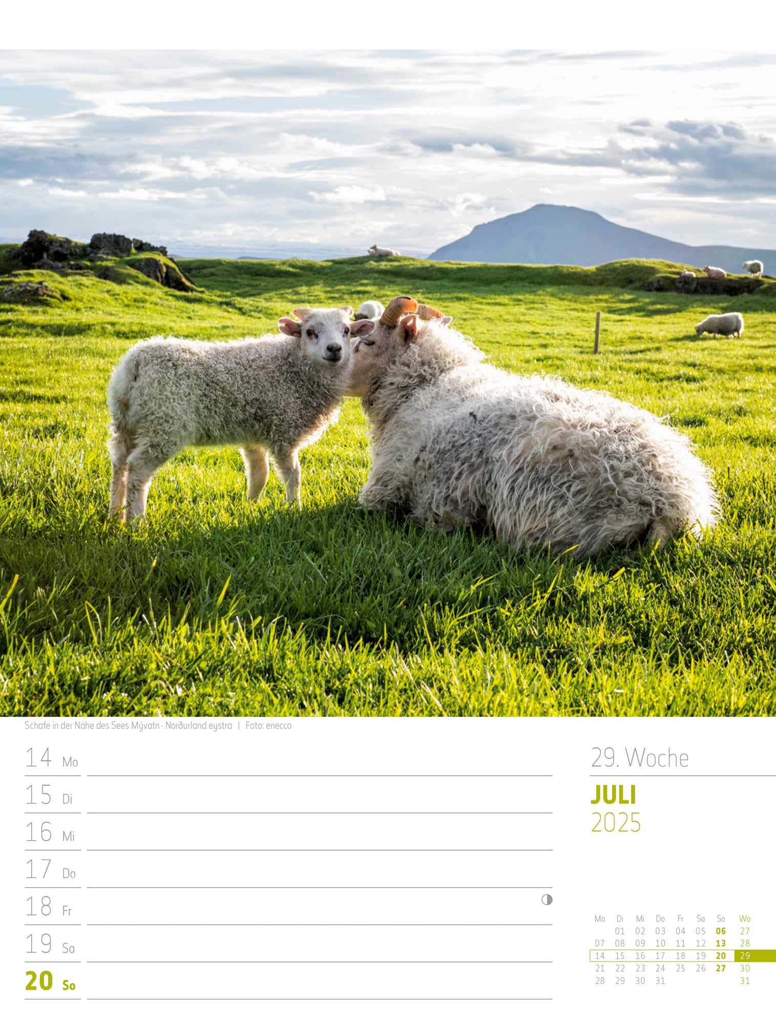 Ackermann Calendar Iceland 2025 - Weekly Planner - Inside View 32