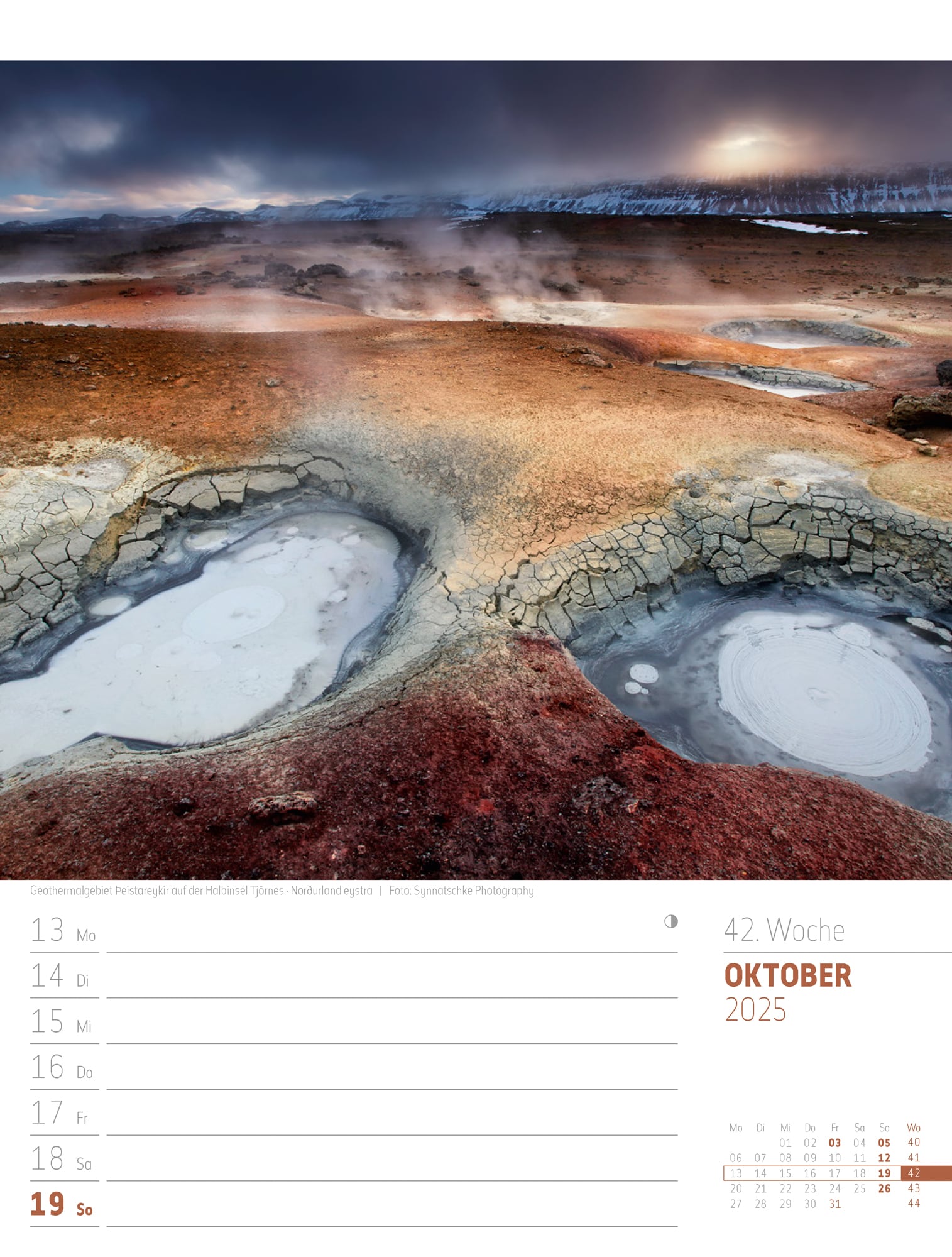 Ackermann Calendar Iceland 2025 - Weekly Planner - Inside View 45