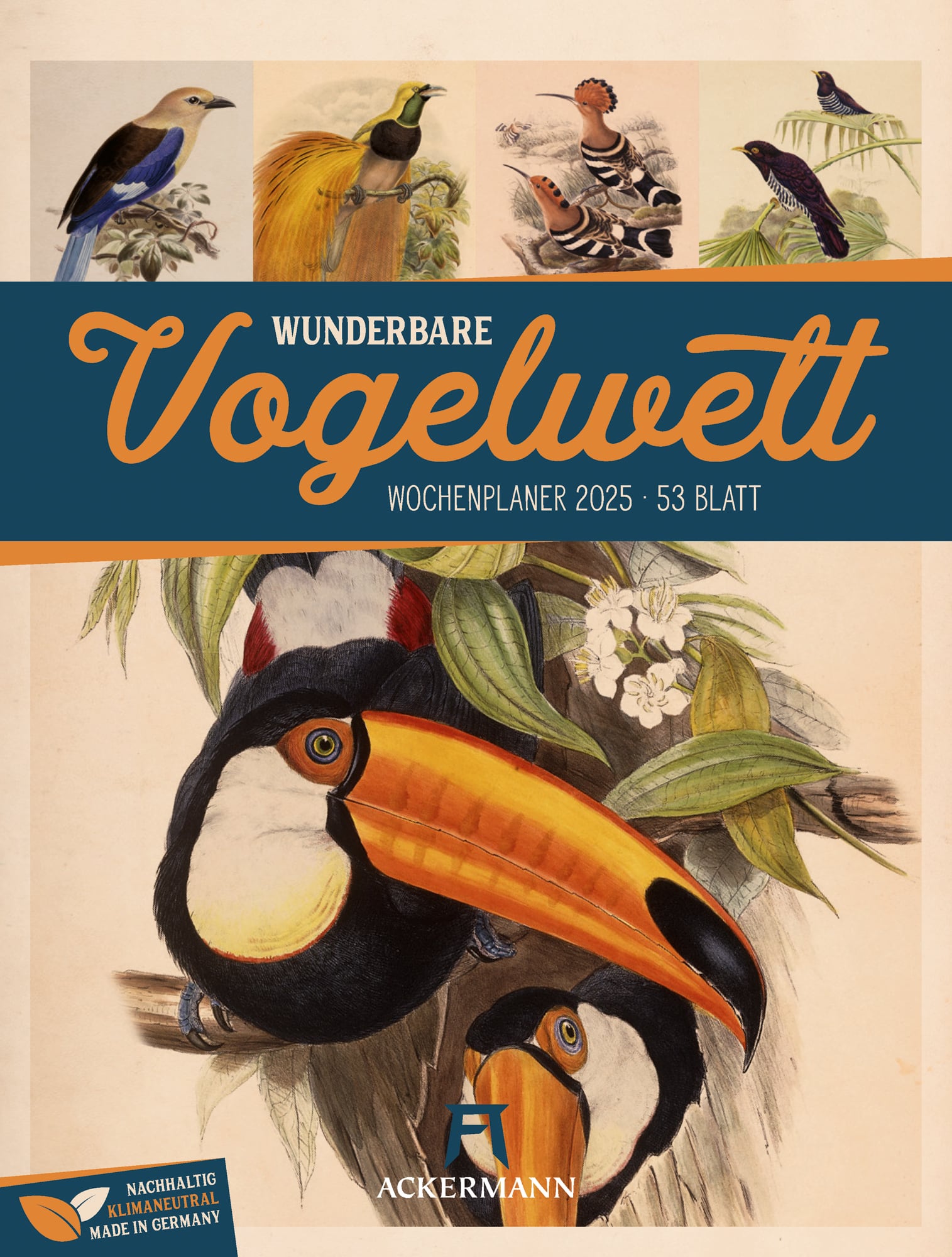 Ackermann Kalender Wunderbare Vogelwelt - Wochenplaner 2025 - Titelblatt