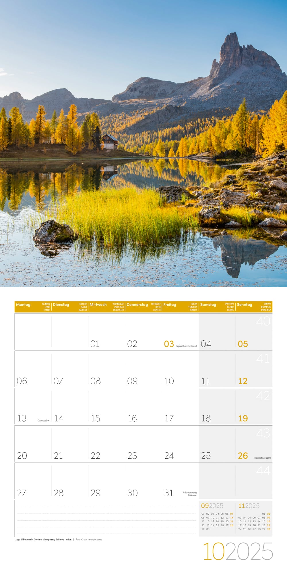 Art12 Collection Kalender Alpen 2025 - 30x30 - Innenansicht 10