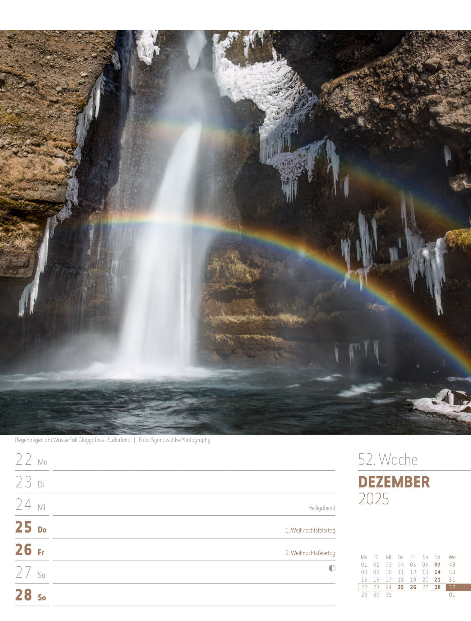 Ackermann Calendar Iceland 2025 - Weekly Planner - Inside View 55