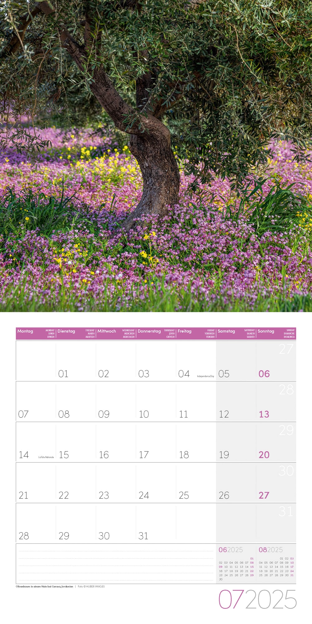 Art12 Collection Kalender Bäume 2025 - 30x30 - Innenansicht 07