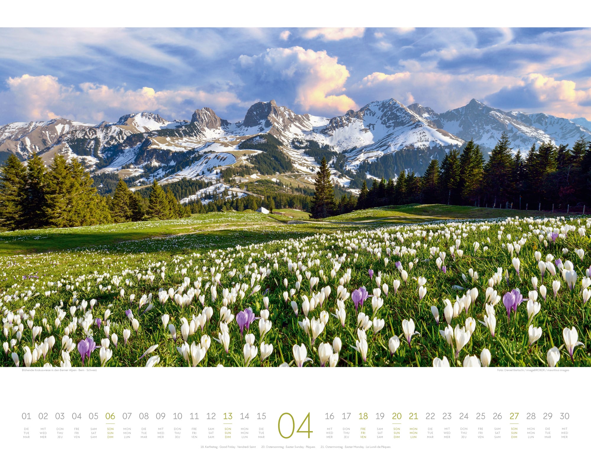 Ackermann Calendar The Alps - A Natural Paradise 2025 - Inside View 04