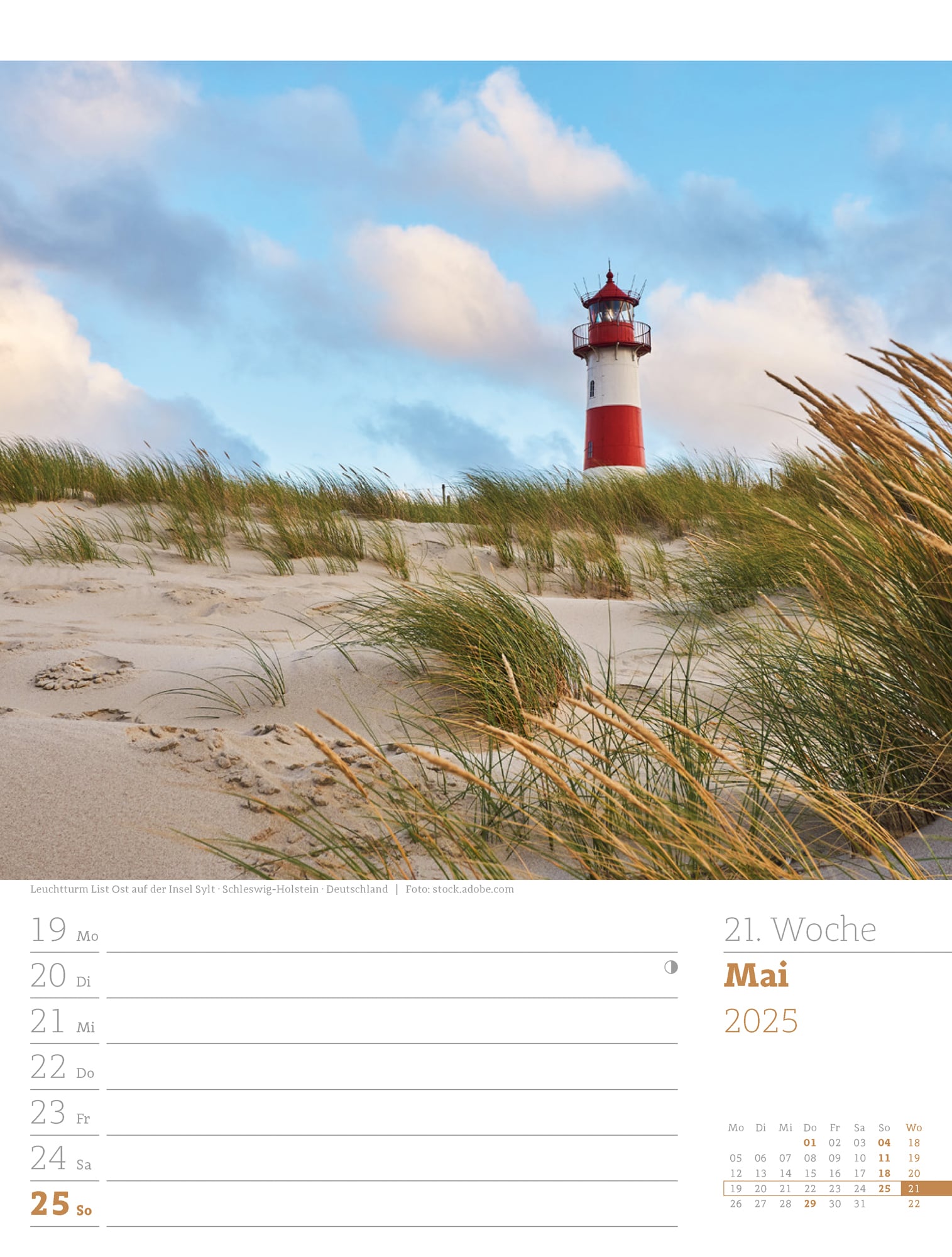 Ackermann Calendar At the Seaside 2025 - Weekly Planner - Inside View 24