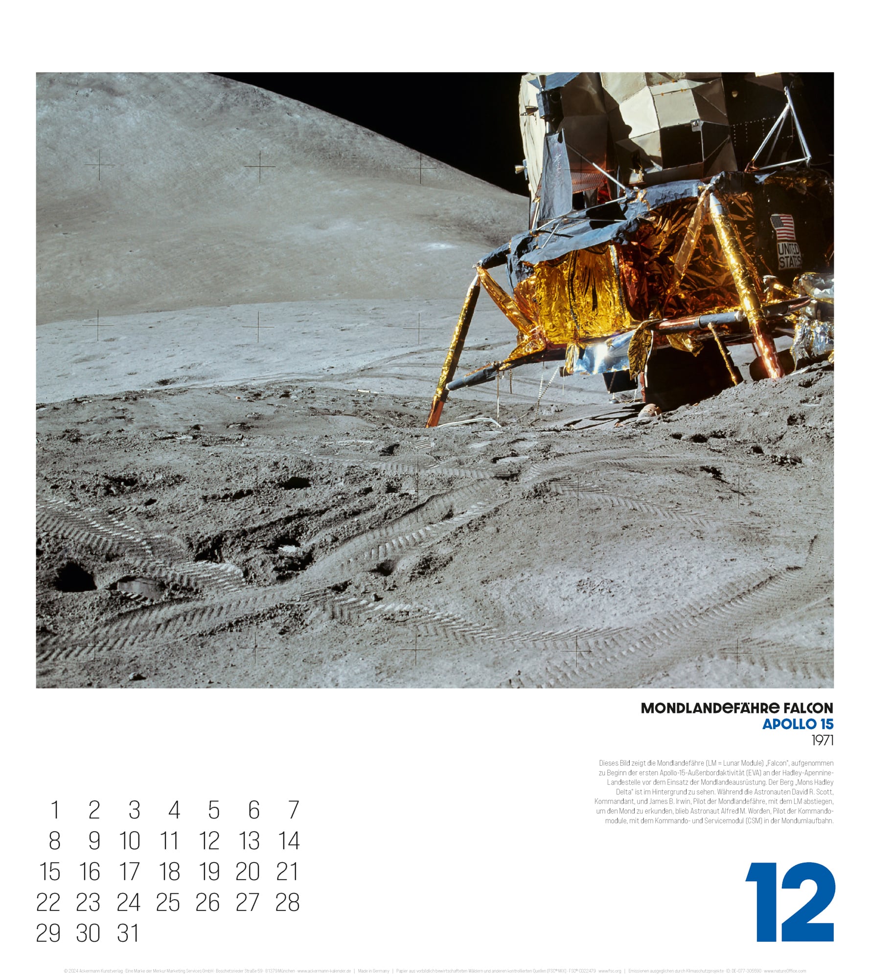 Ackermann Calendar The Apollo Archives 2025 - Inside View 12