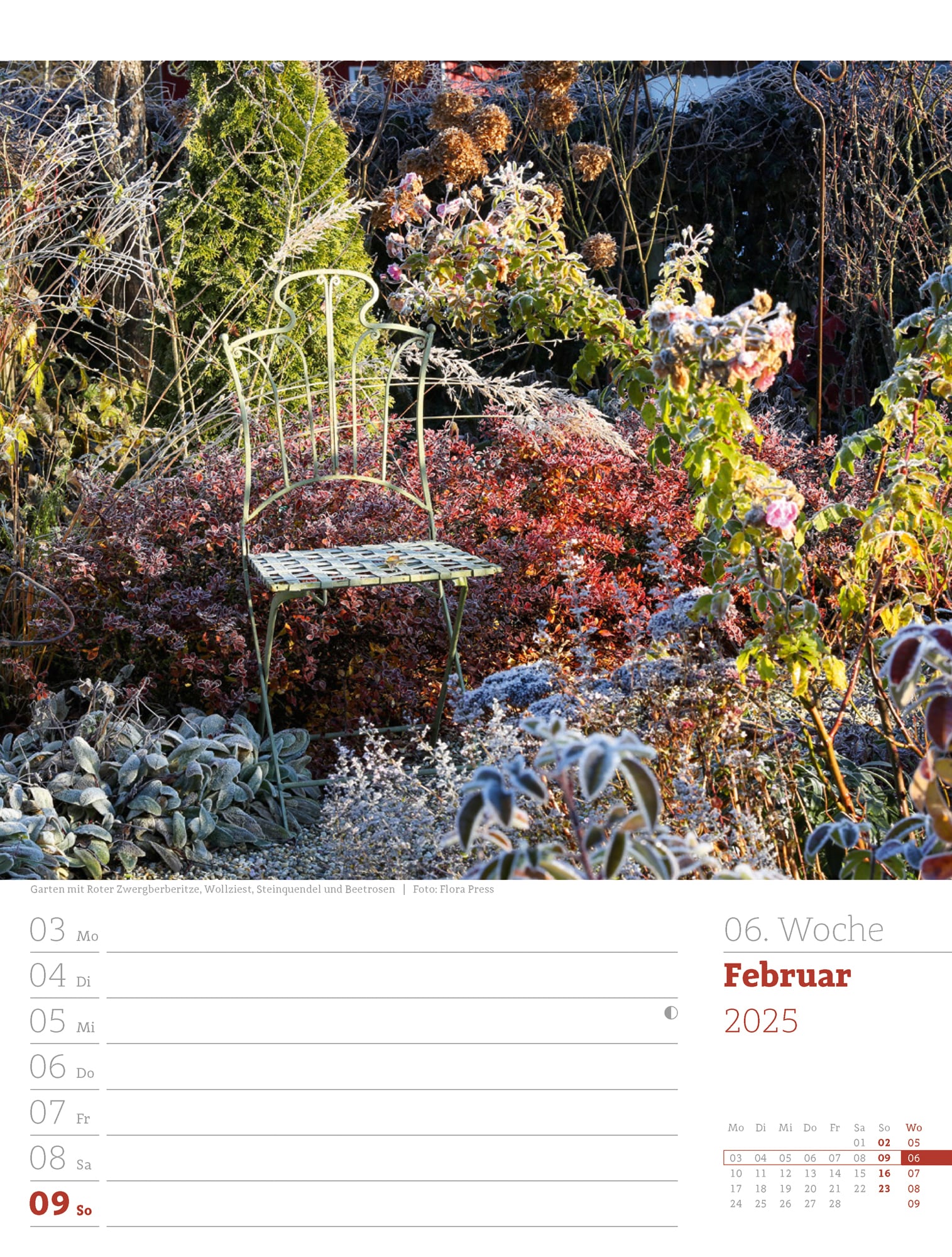 Ackermann Calendar Beautiful Gardens 2025 - Weekly Planner - Inside View 09