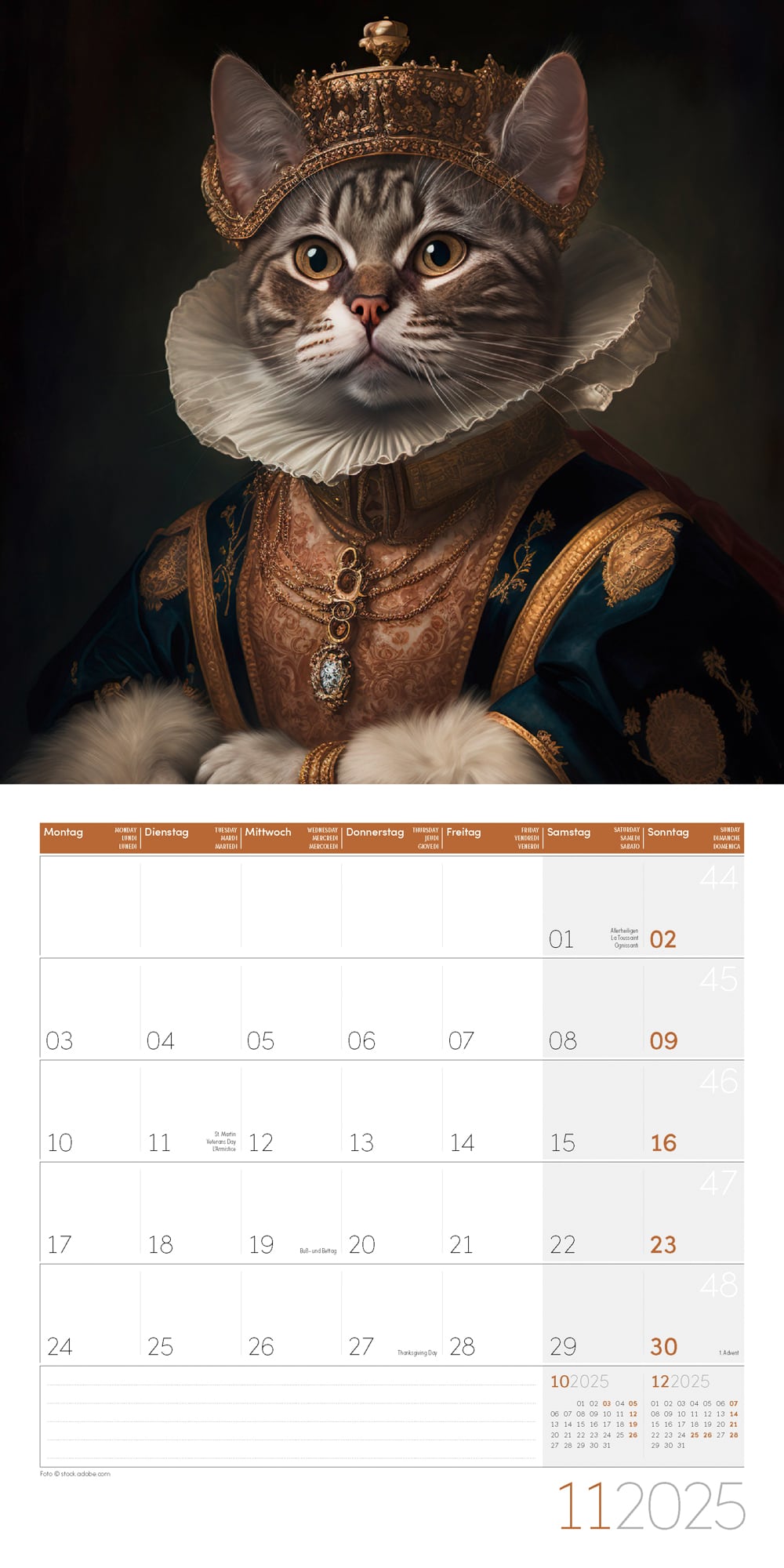 Art12 Collection Kalender Animal Kingdom 2025 - 30x30 - Innenansicht 11