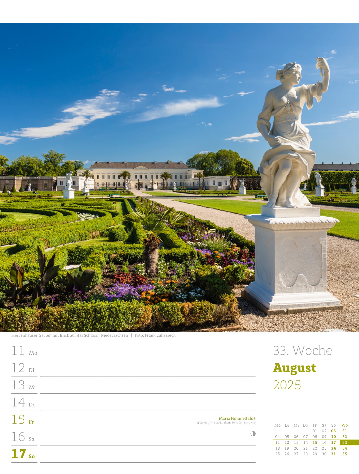 Ackermann Calendar Germany 2025 - Weekly Planner - Inside View 36