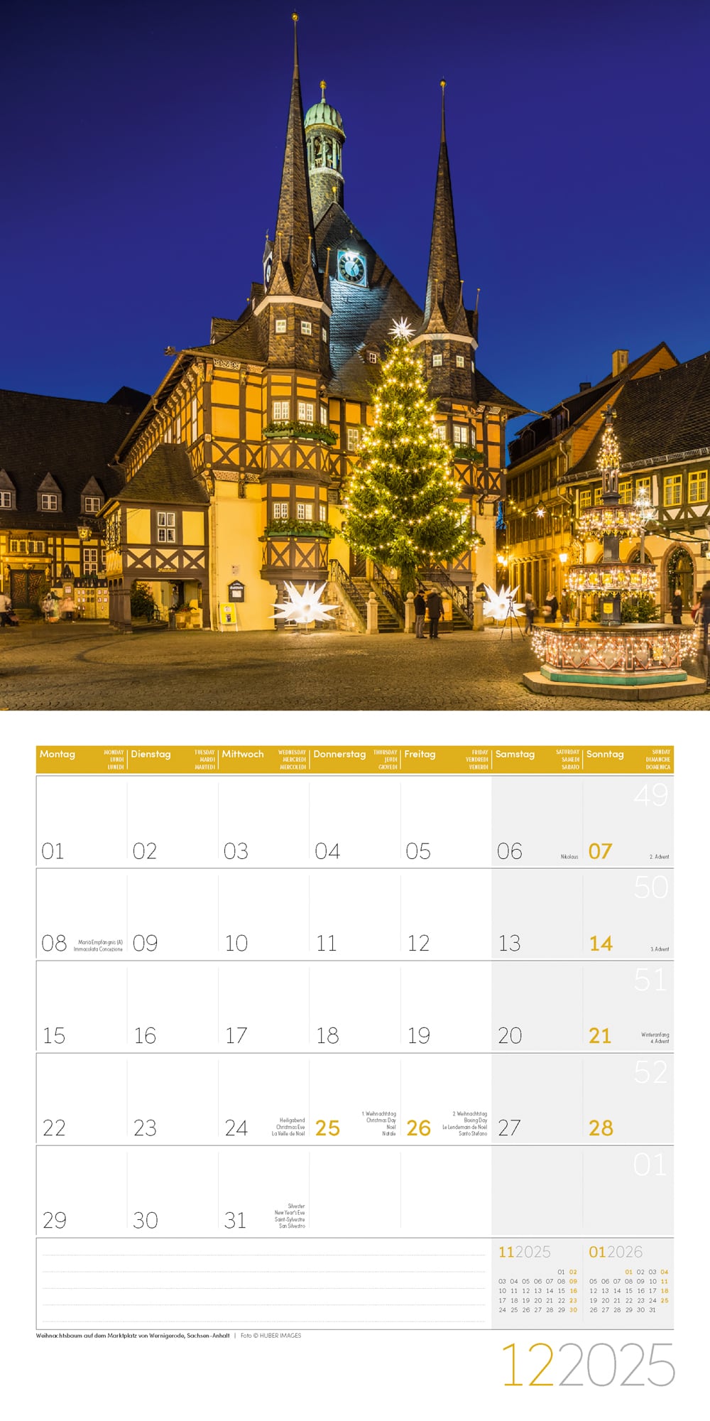 Art12 Collection Kalender Deutschland 2025 - 30x30 - Innenansicht 12