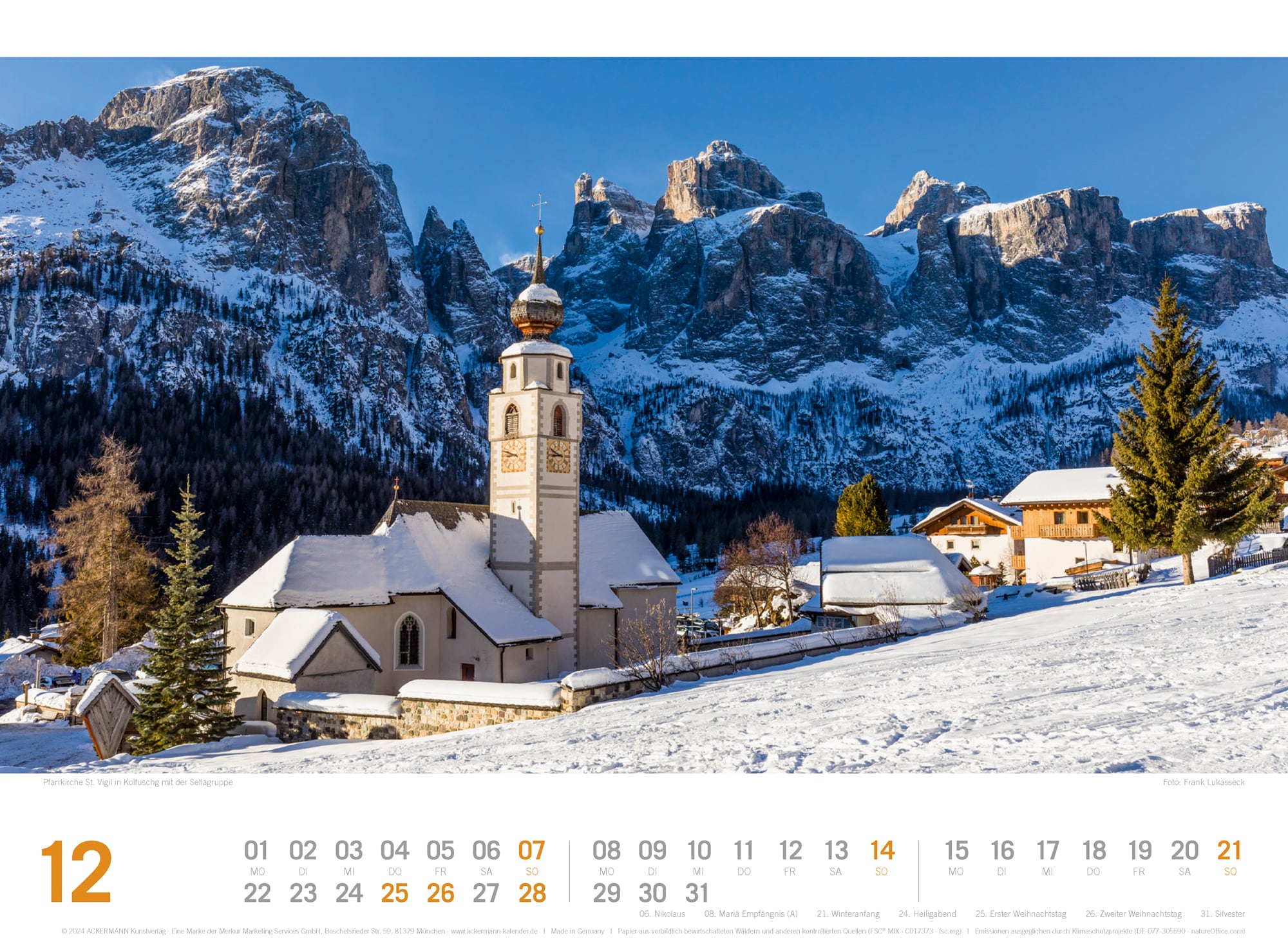 Ackermann Calendar South Tyrol 2025 - Inside View 12