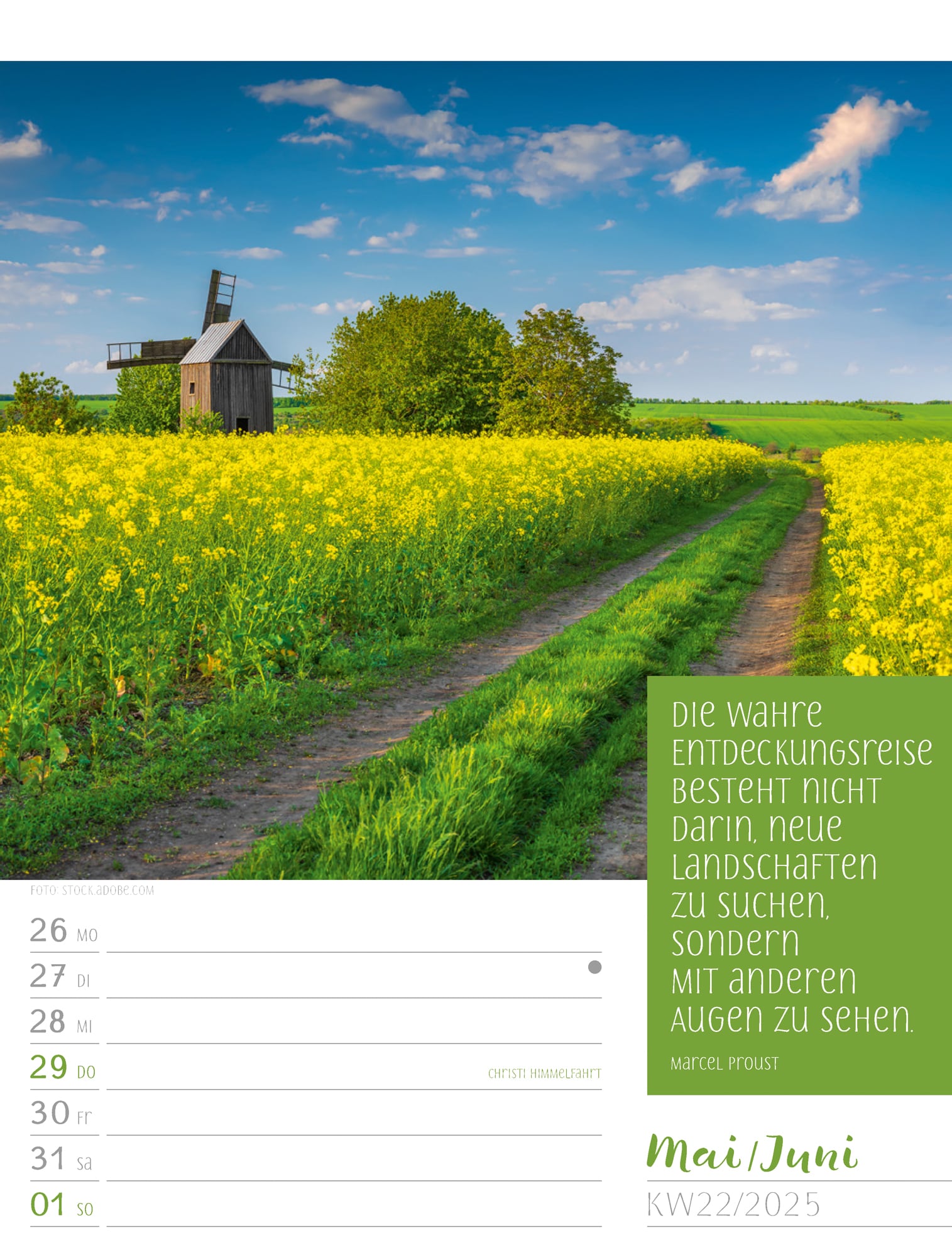 Ackermann Kalender Augenblicke - Wochenplaner 2025 - Innenansicht 25