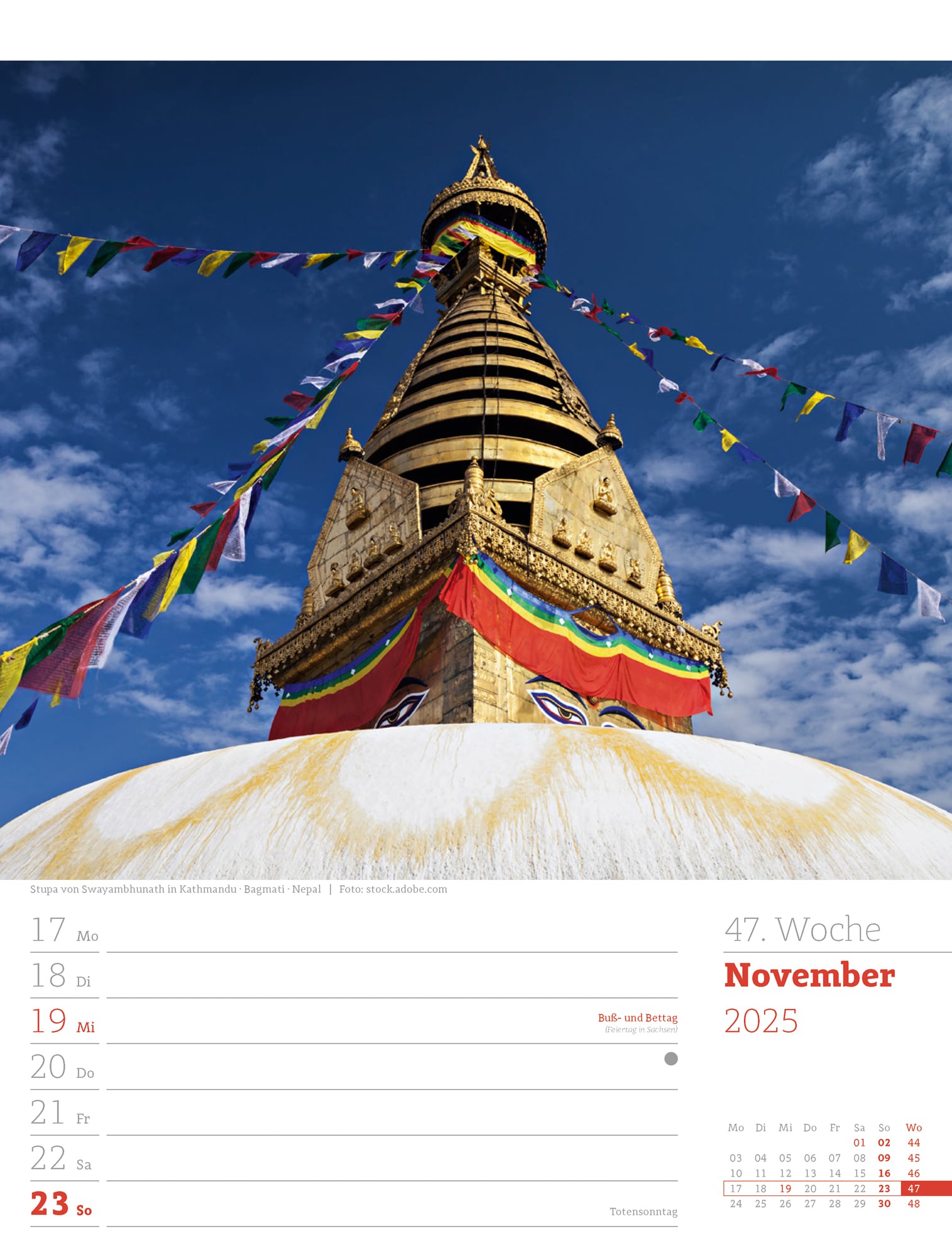 Ackermann Calendar Travel the World 2025 - Weekly Planner - Inside View 50